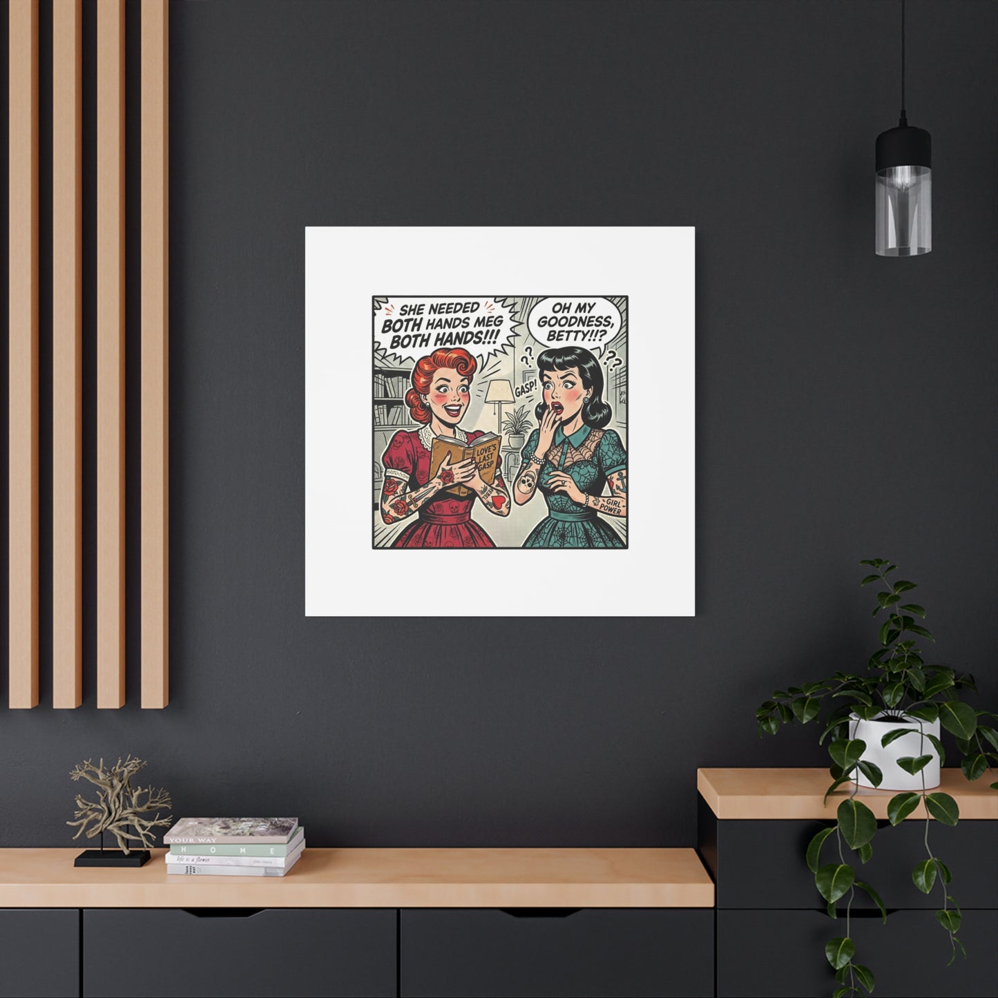 Bookish Comic Panel Matte Canvas | Book Lover, Reading Decor