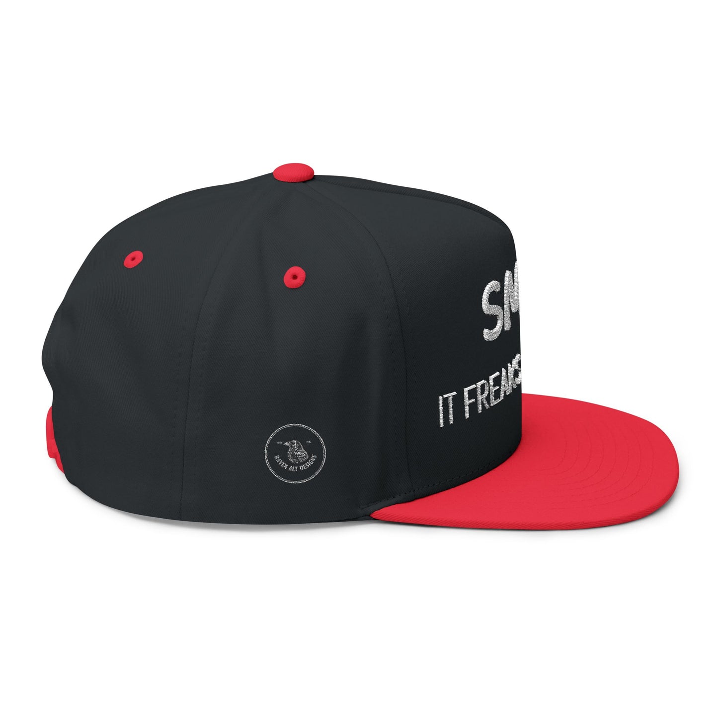 Smile — It Freaks People Out Embroidered Flat Bill Cap