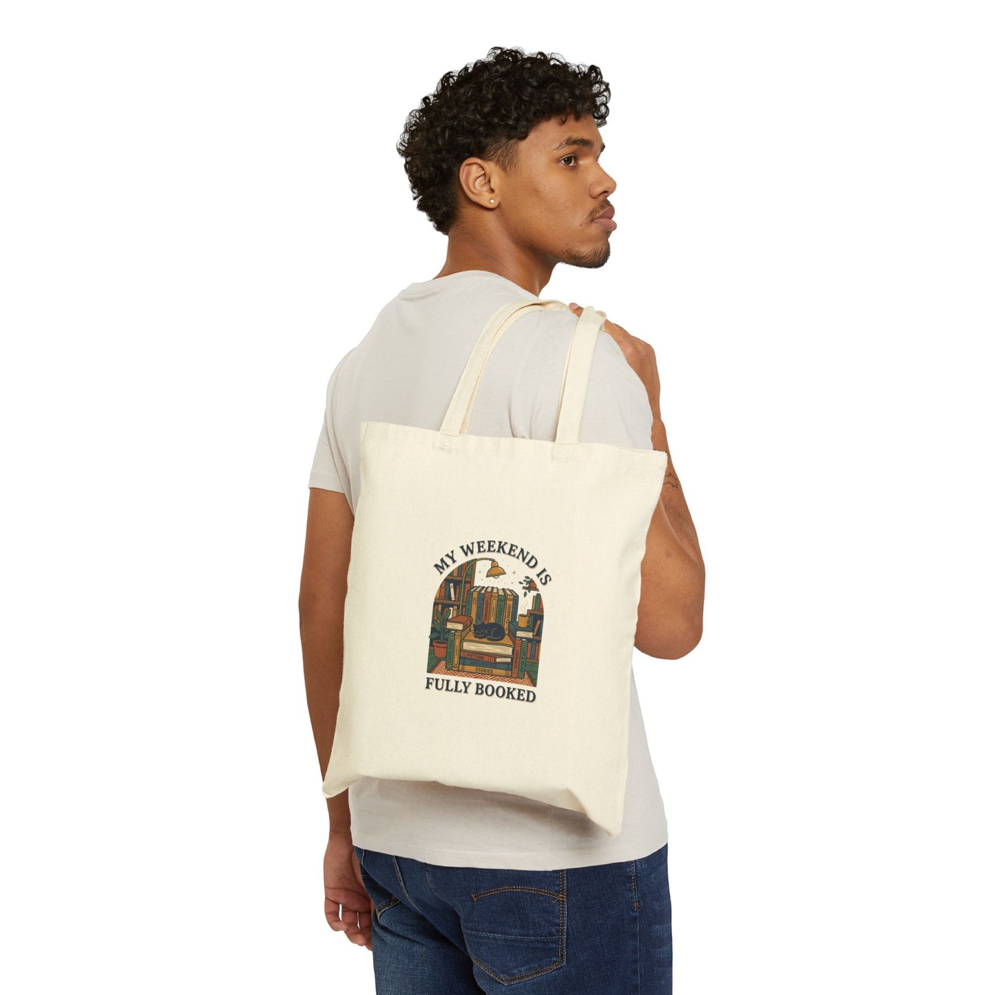 Fully Booked Tote | Library Tote, Book Lover, Cozy Reader Bag