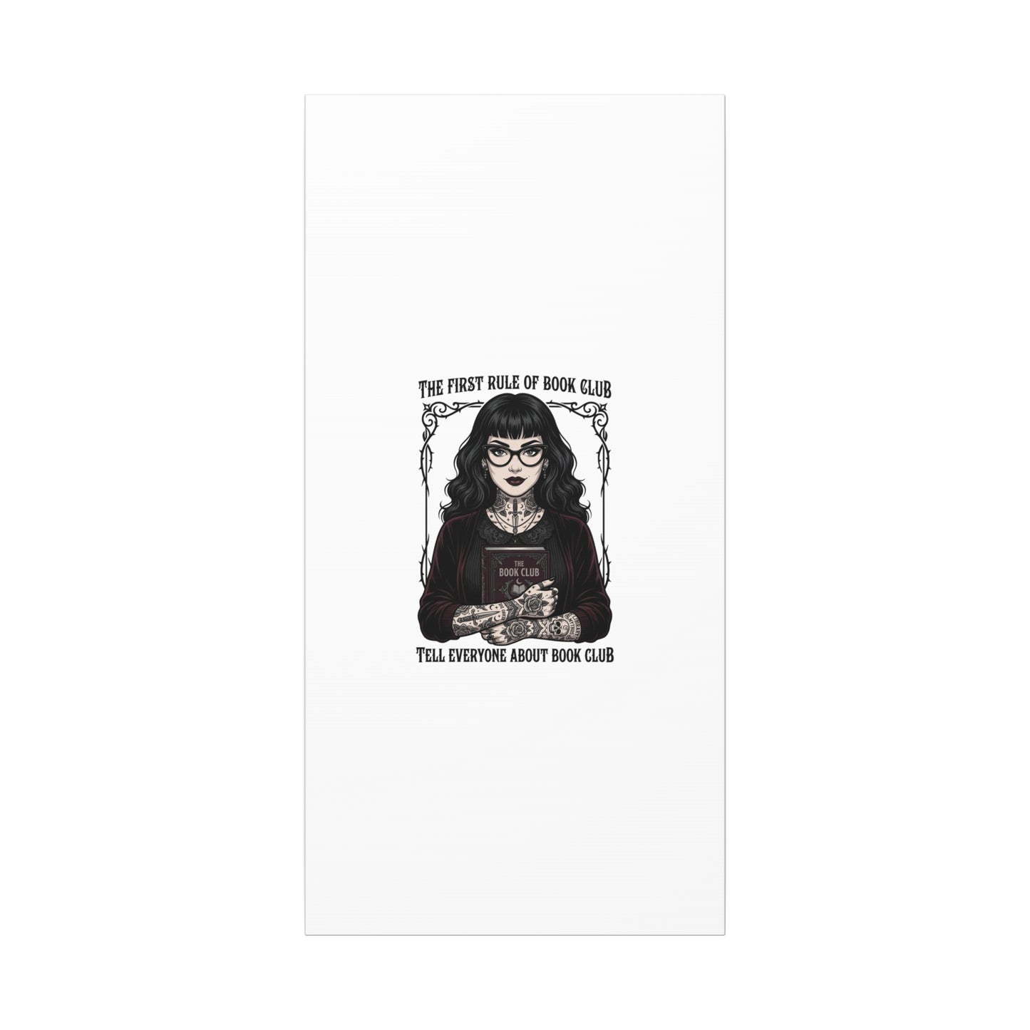 Book Club Rule Canvas | Book Lover, Dark Academia Reading Decor
