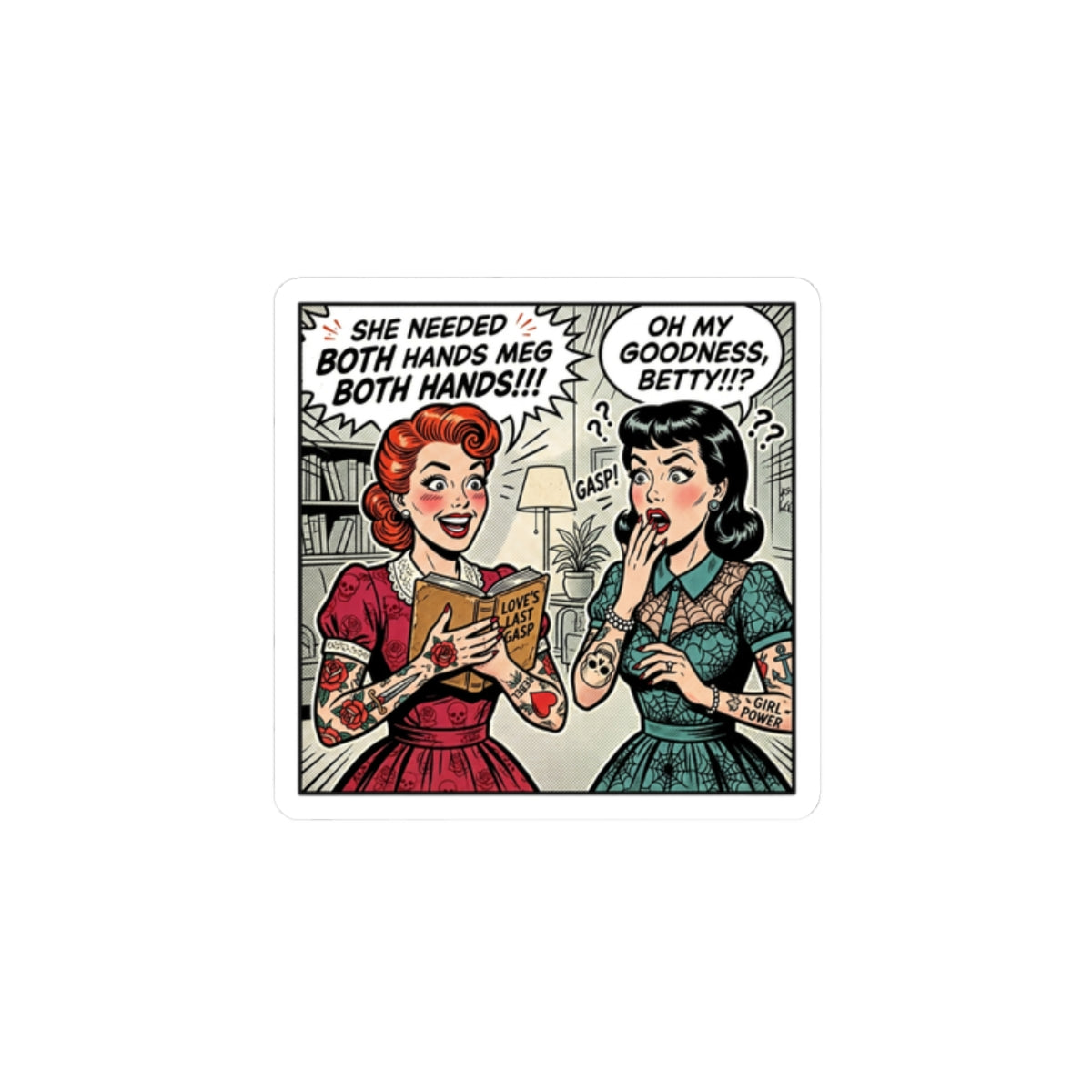 Bookish Comic Panel Kiss-Cut Stickers | Reading Sticker, Cozy Reader