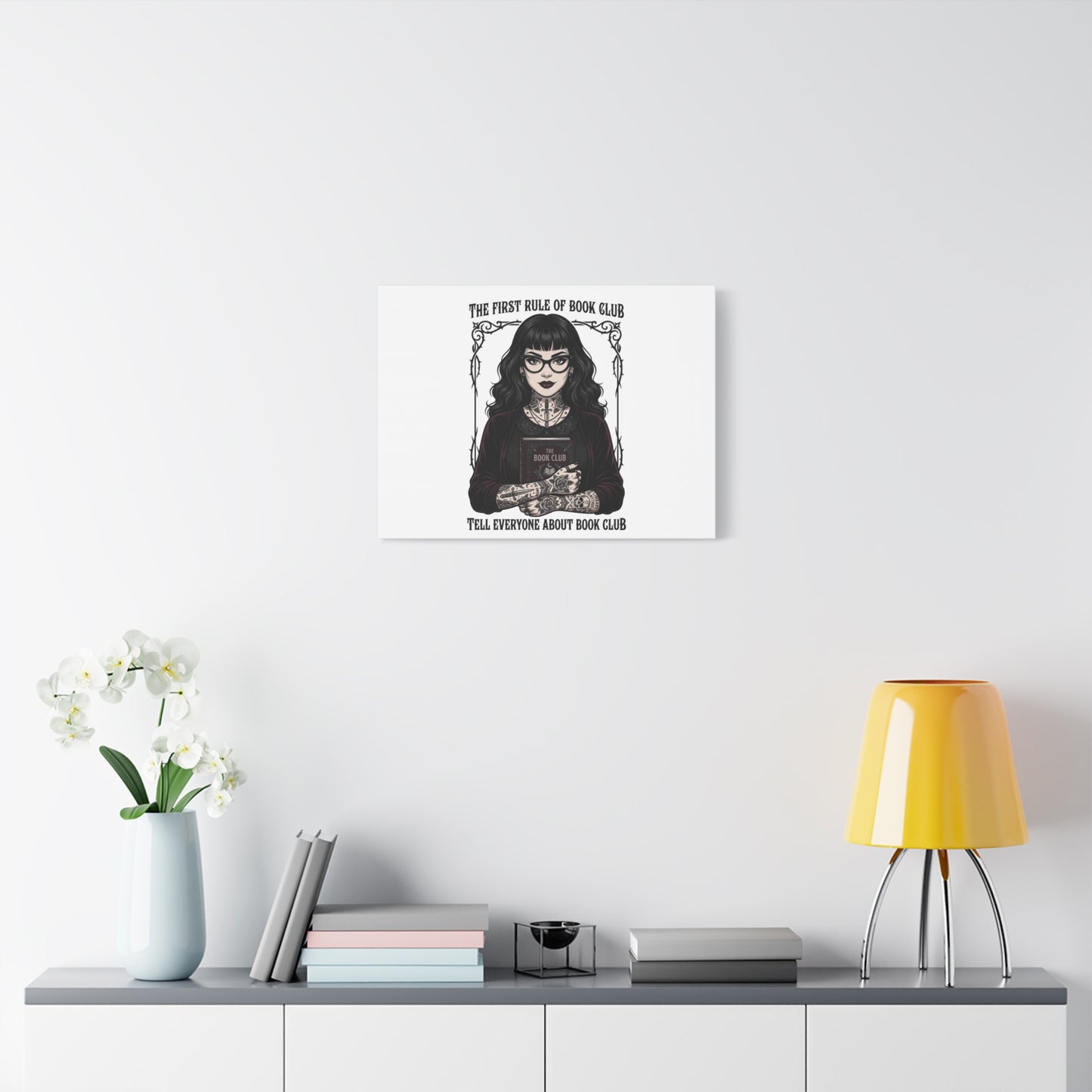 Book Club Rule Canvas | Book Lover, Dark Academia Reading Decor