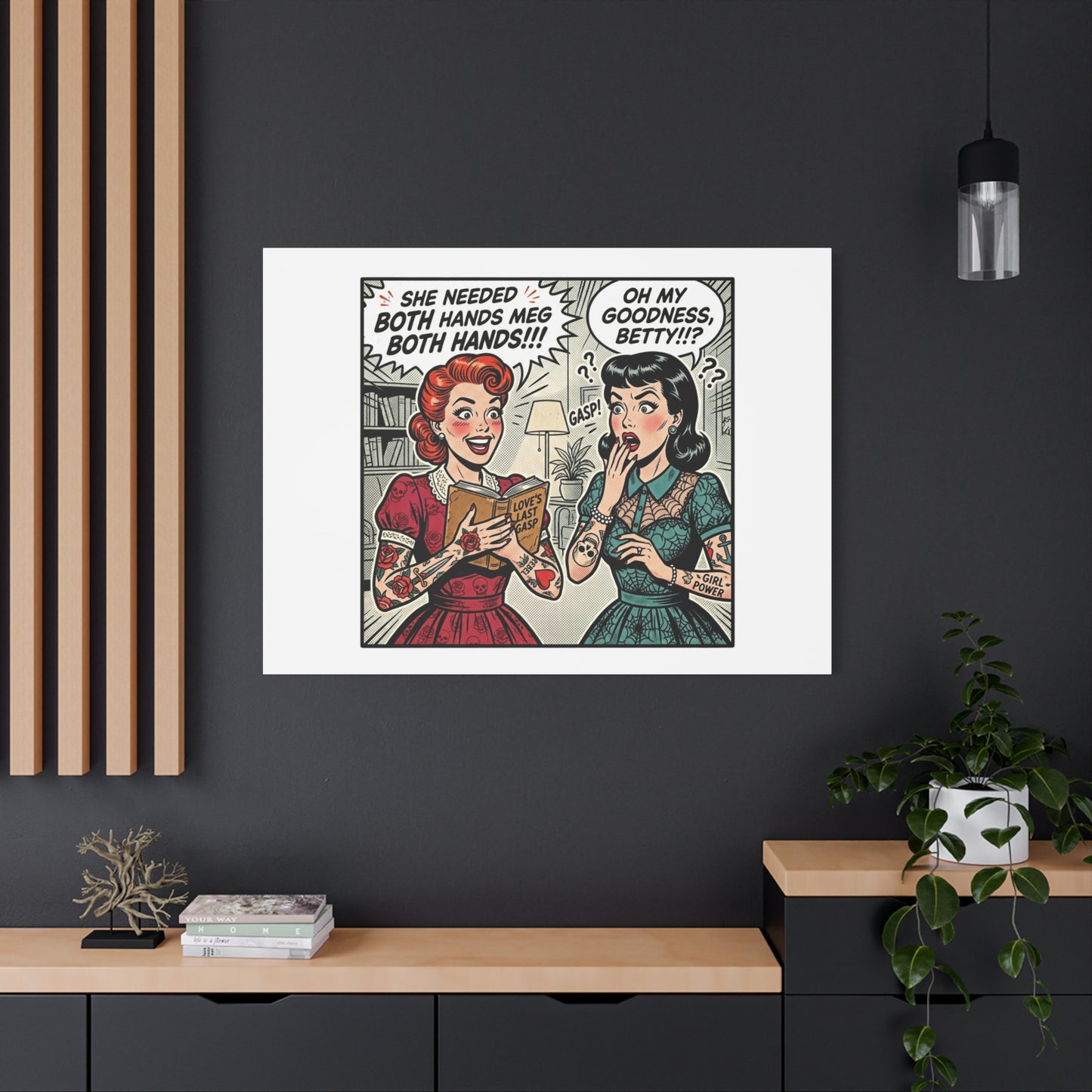 Bookish Comic Panel Matte Canvas | Book Lover, Reading Decor