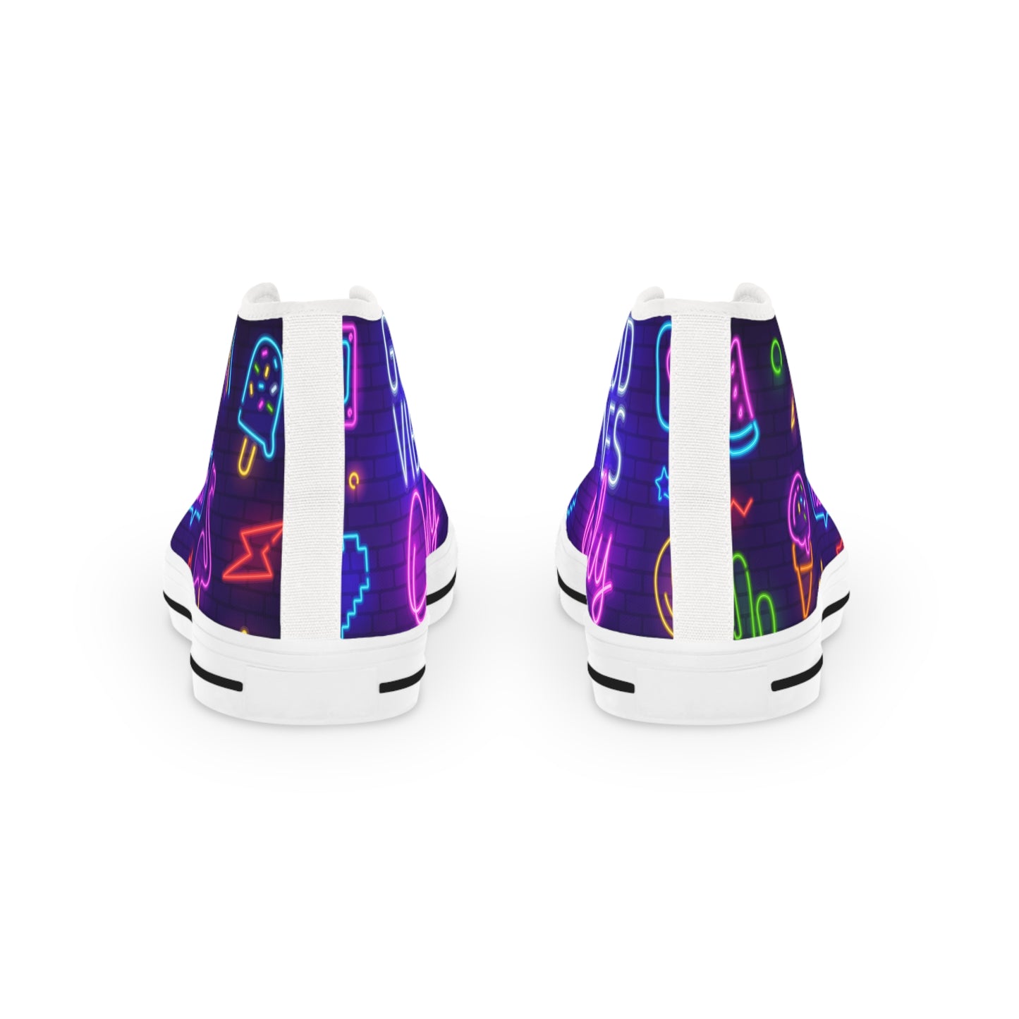 Men's Good Vibes Good Times High Top Sneakers — Neon 'Good Vibes' Street Style Men's Sneakers