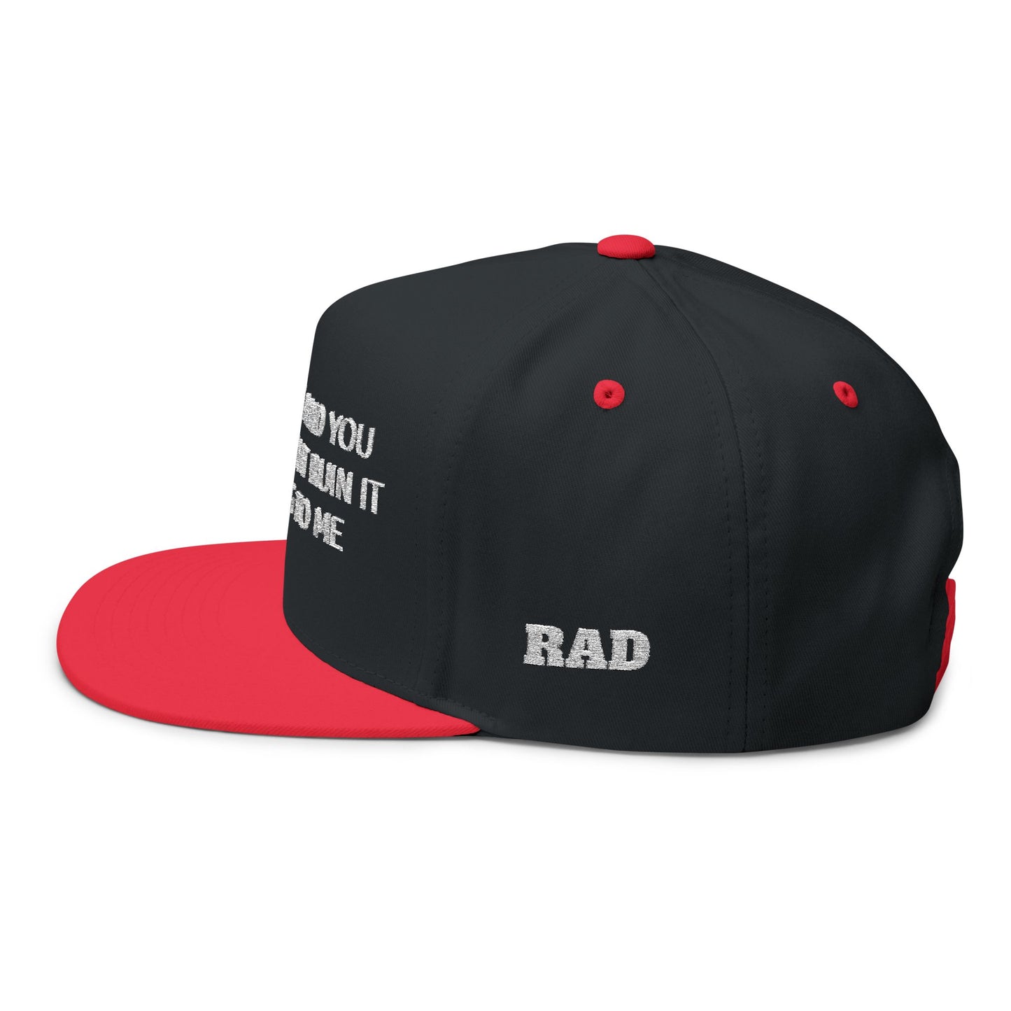 Flat Bill Cap — "If I'm Happy and You Know It " Embroidered Snapback