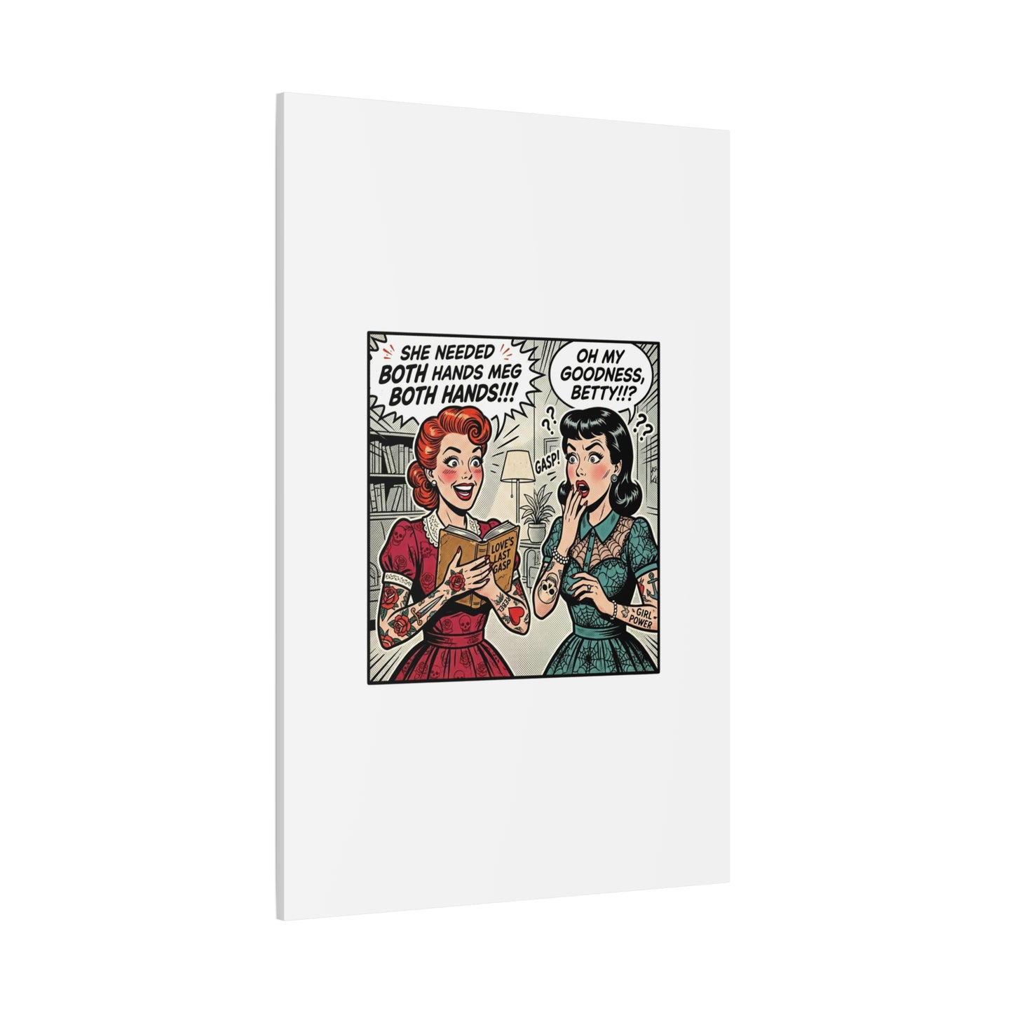 Bookish Comic Panel Matte Canvas | Book Lover, Reading Decor