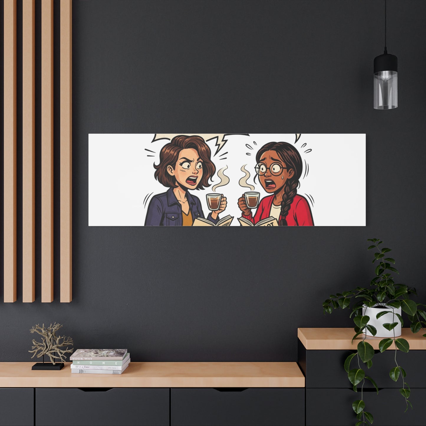 Bookish Comic Quote Canvas | Book Lover decor, Reading Room wall art