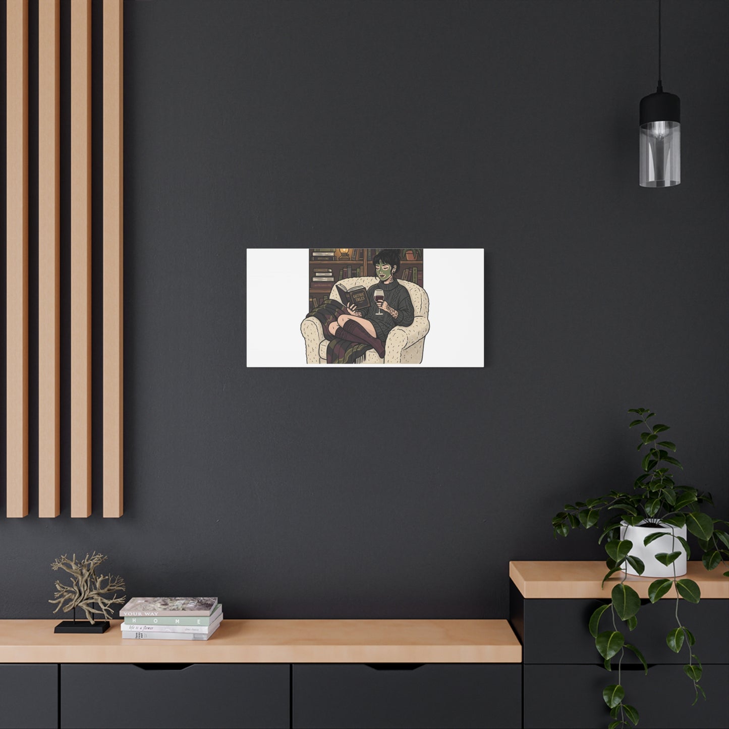 Mommy's Busy Reading Canvas, Book Lover Wall Art | Cozy Reader, Dark Academia