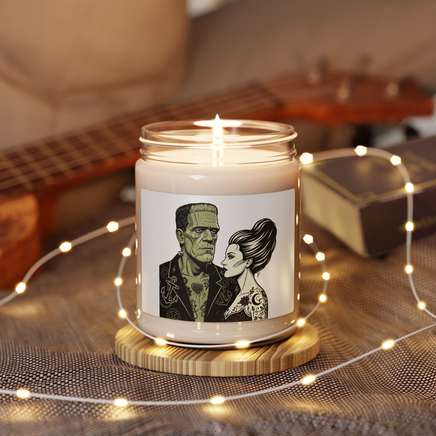 Monster Love Candle, Soy Jar Candle | Grunge Plaid Revival, 90s Punk Aesthetic