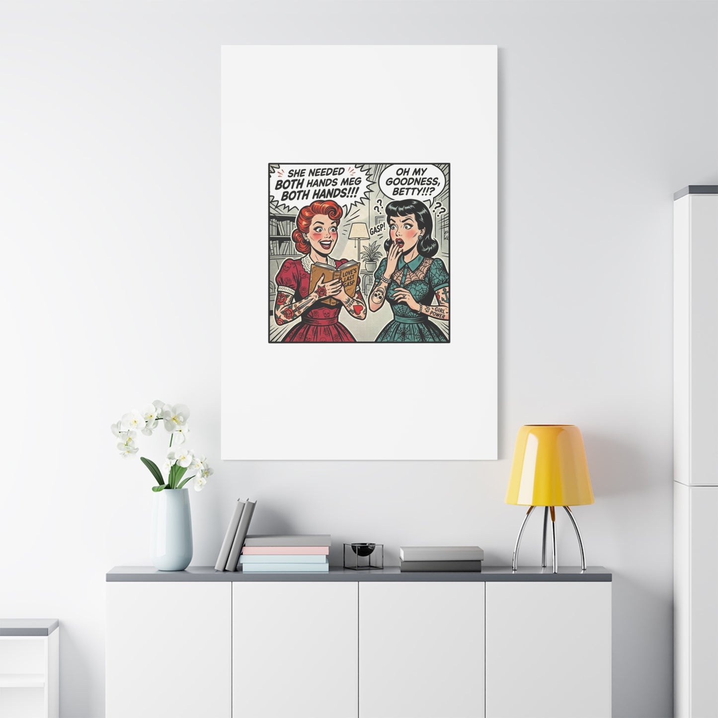 Bookish Comic Panel Matte Canvas | Book Lover, Reading Decor