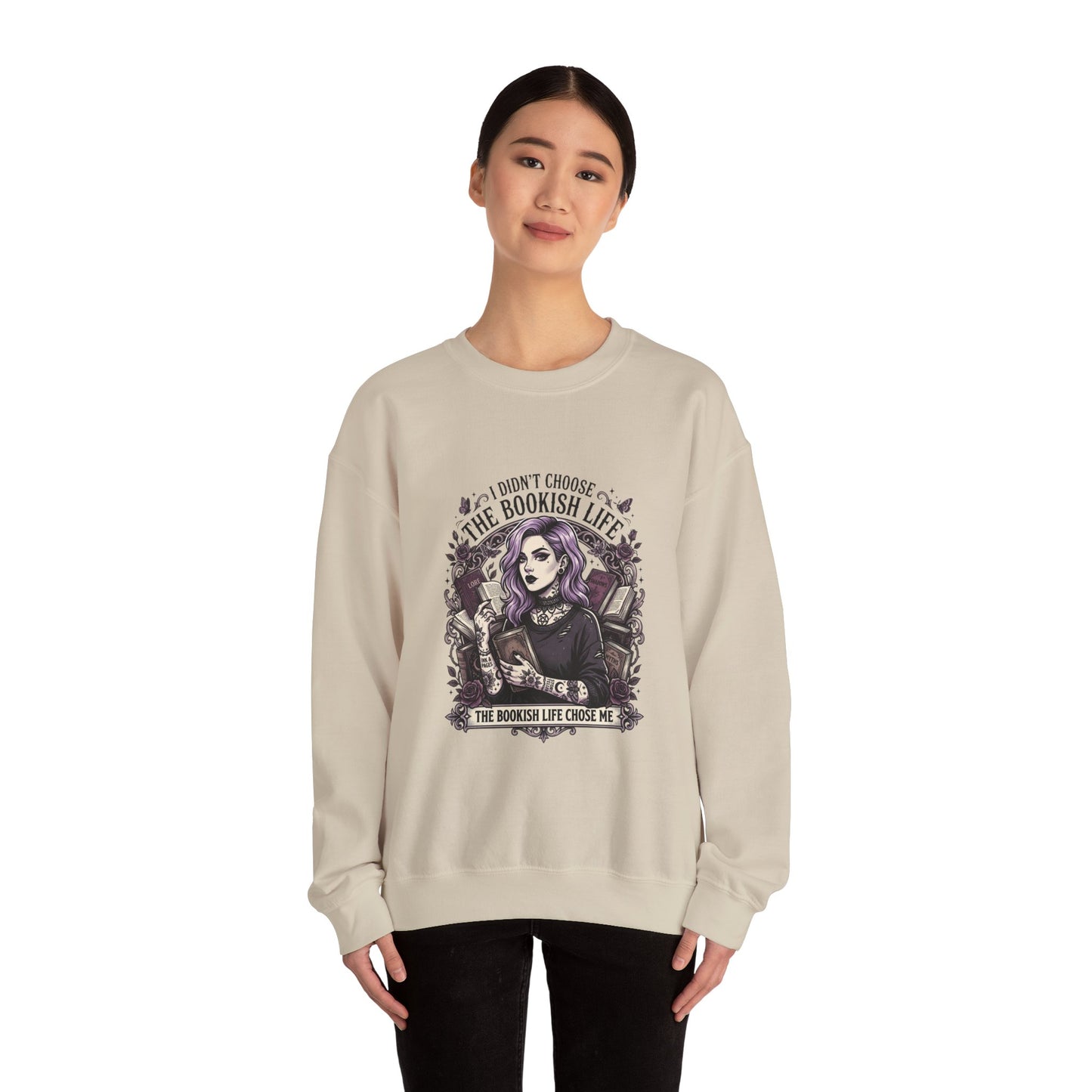 Bookish Life Crewneck Sweatshirt | Dark Academia, Reading Shirt