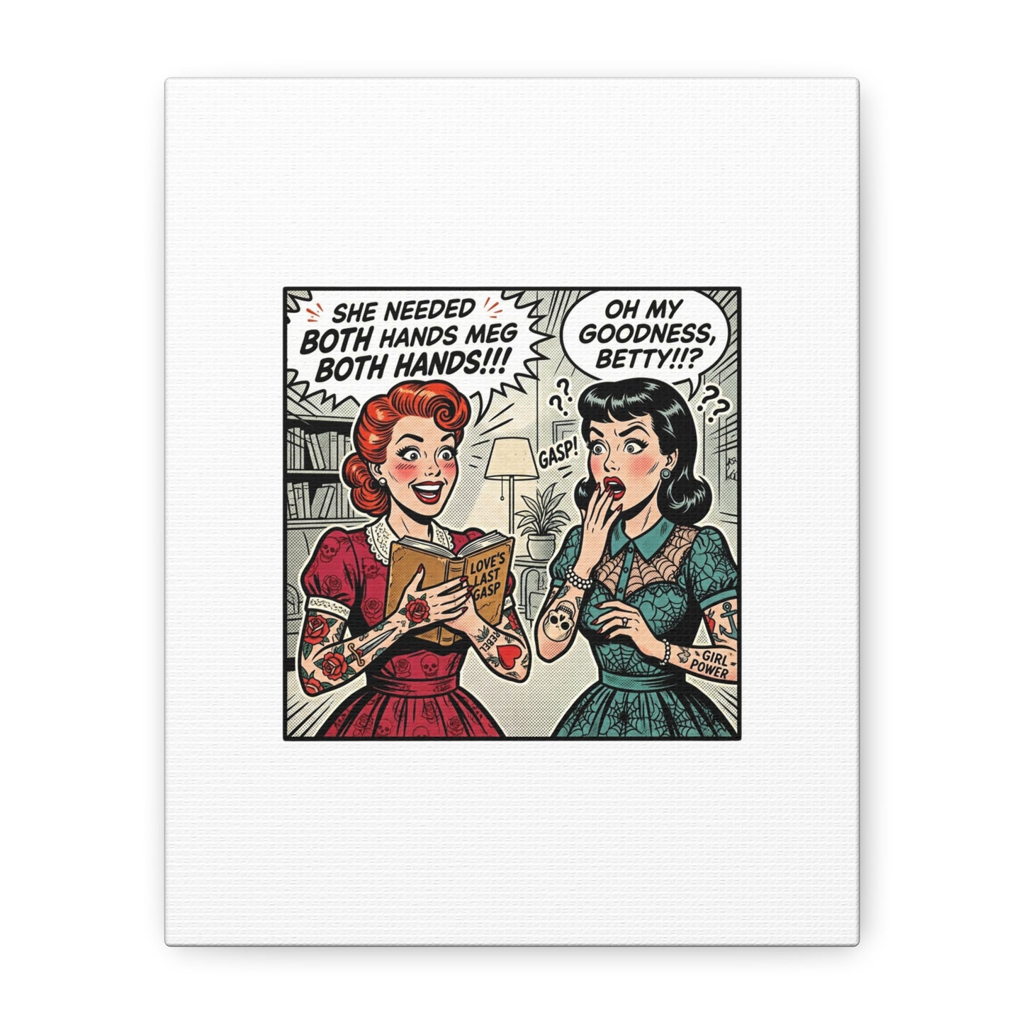 Bookish Comic Panel Matte Canvas | Book Lover, Reading Decor