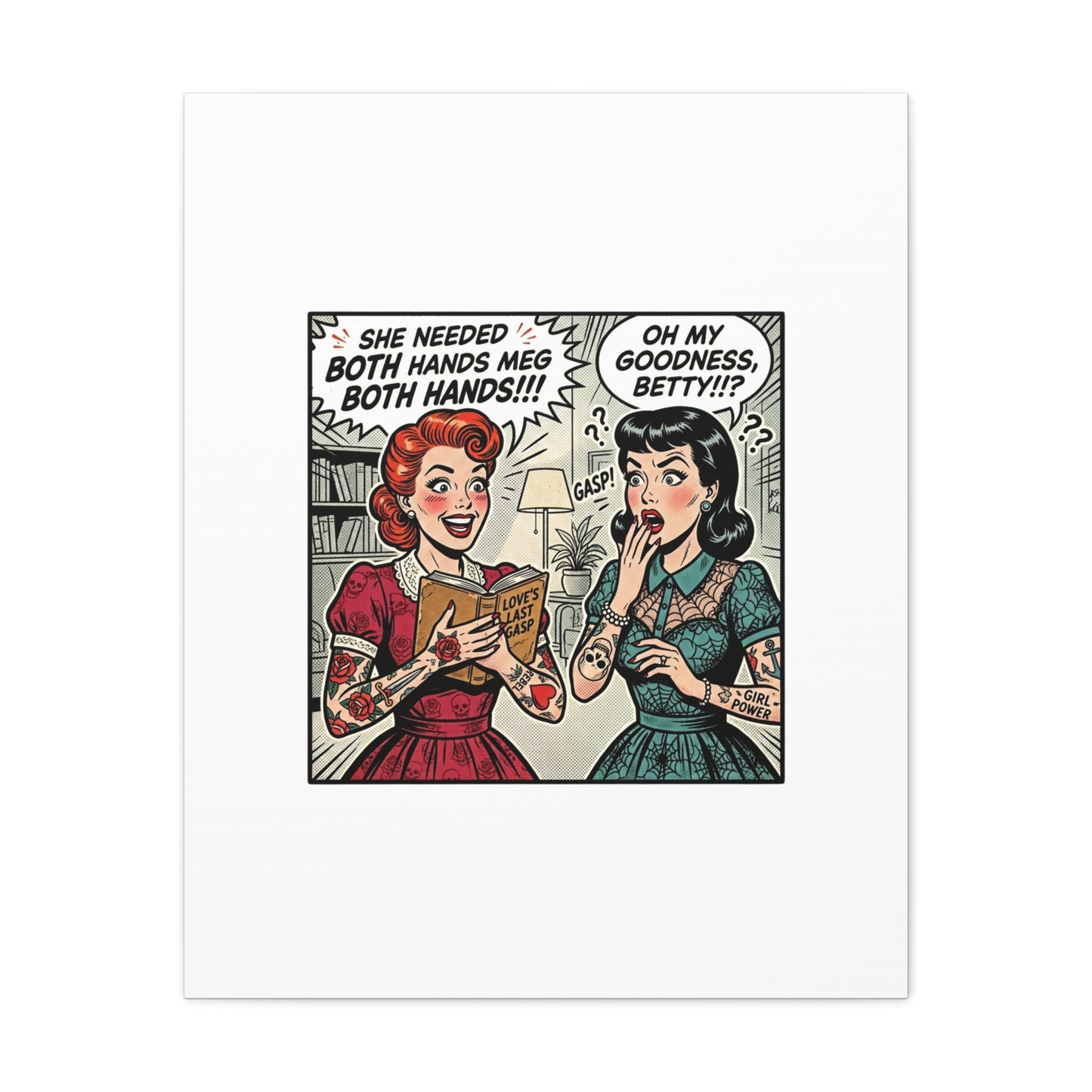 Bookish Comic Panel Matte Canvas | Book Lover, Reading Decor