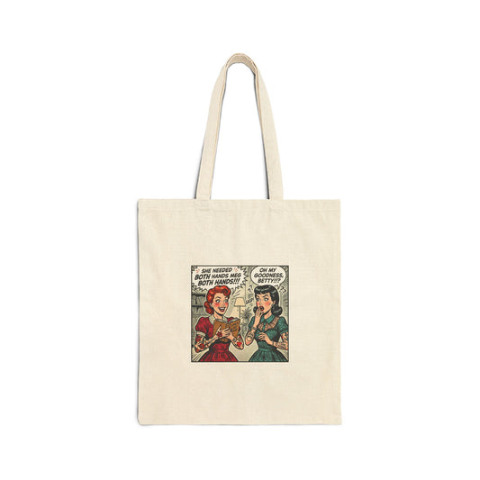 Bookish Comic Panel Tote | Library Tote, Cozy Reader Bag