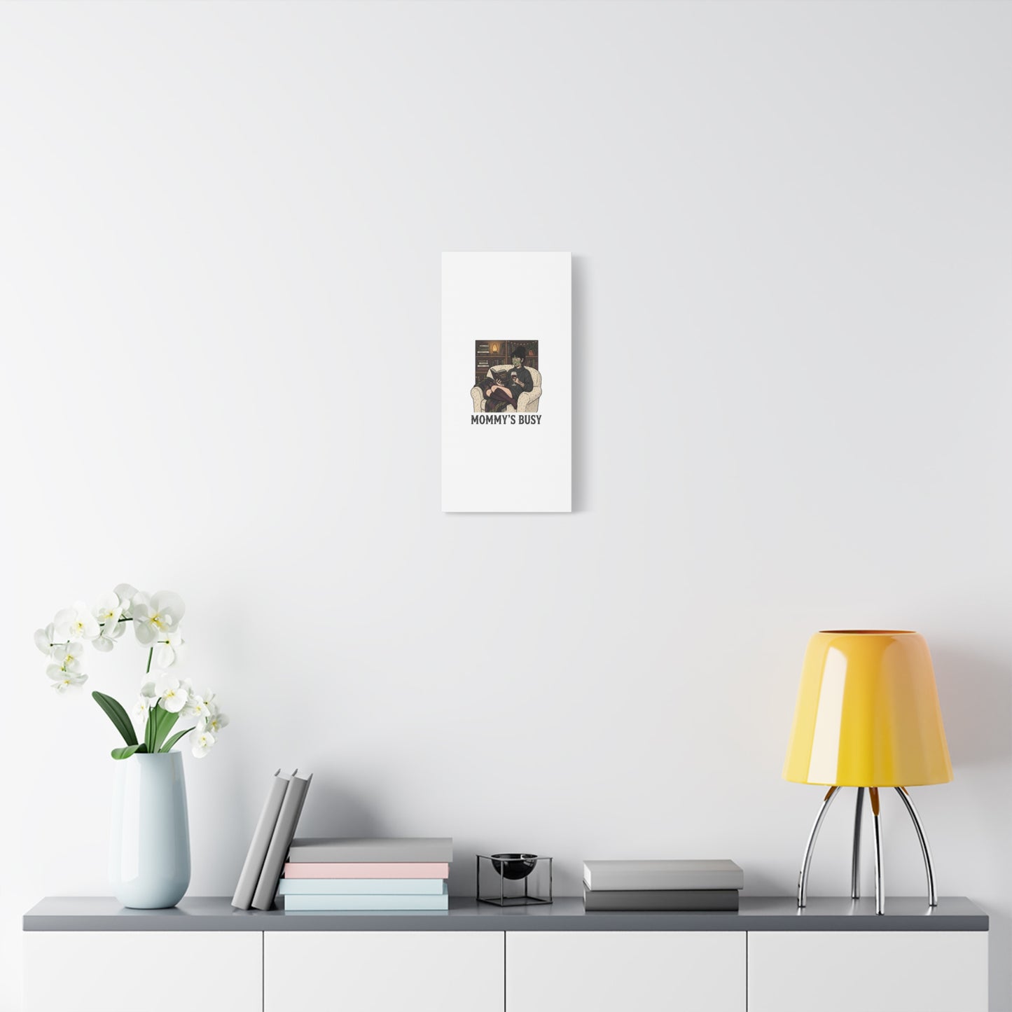 Mommy's Busy Reading Canvas, Book Lover Wall Art | Cozy Reader, Dark Academia