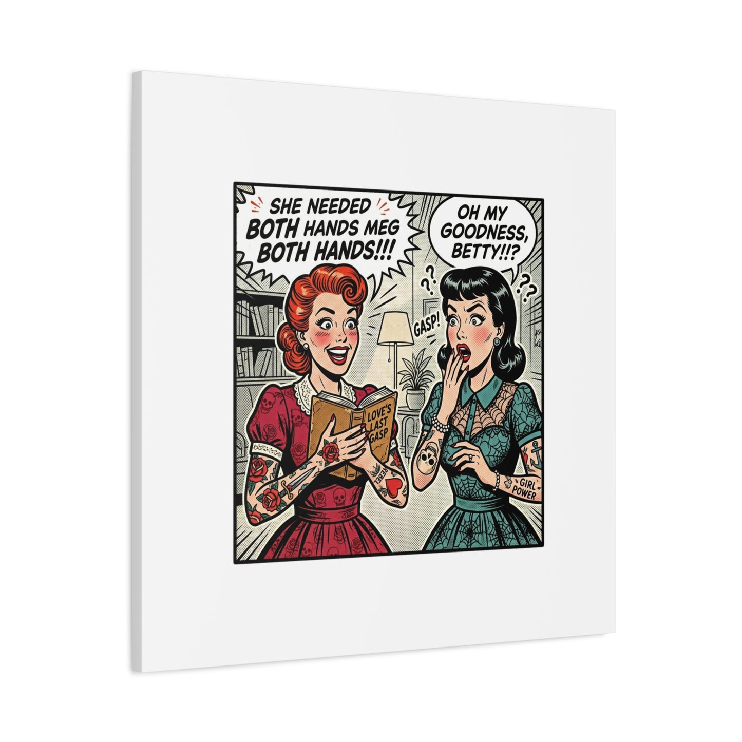 Bookish Comic Panel Matte Canvas | Book Lover, Reading Decor