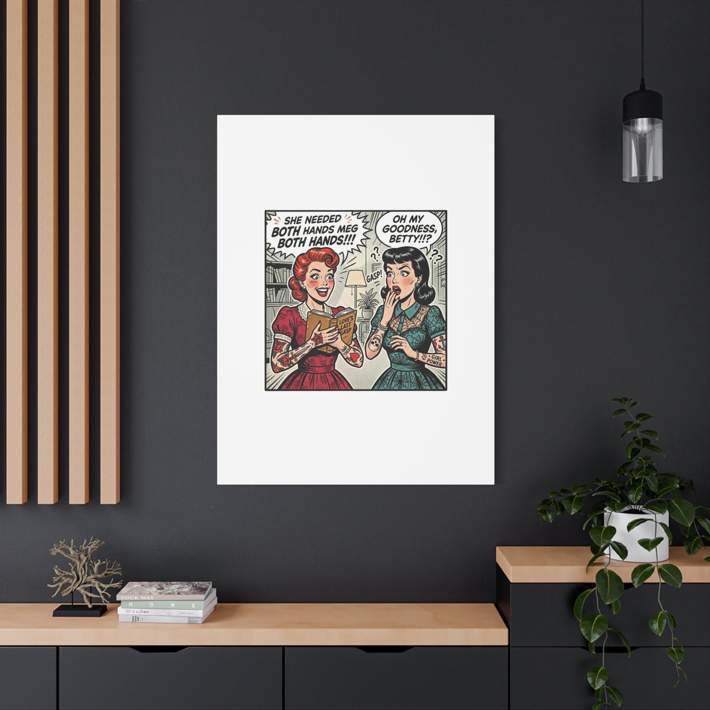 Bookish Comic Panel Matte Canvas | Book Lover, Reading Decor