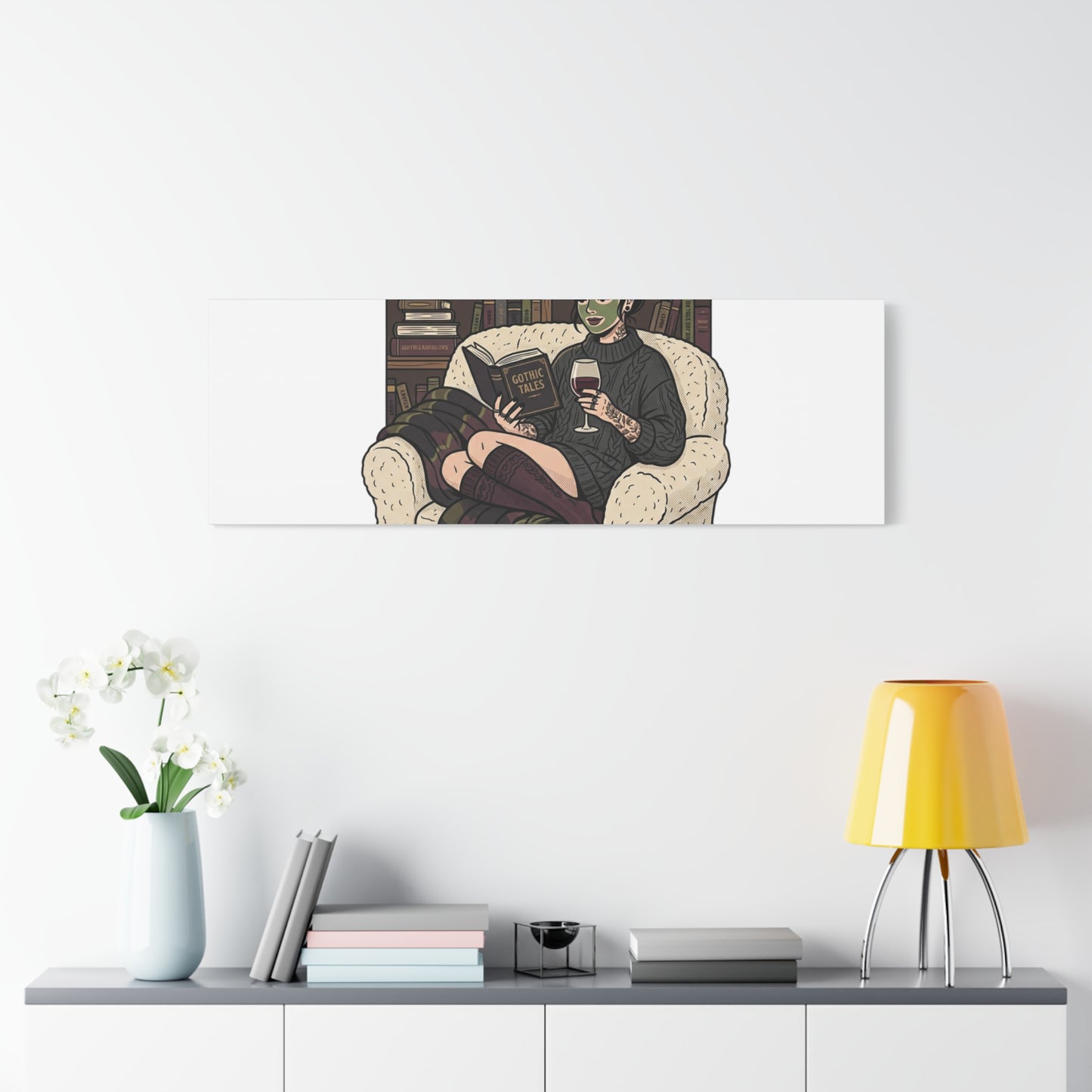 Mommy's Busy Reading Canvas, Book Lover Wall Art | Cozy Reader, Dark Academia