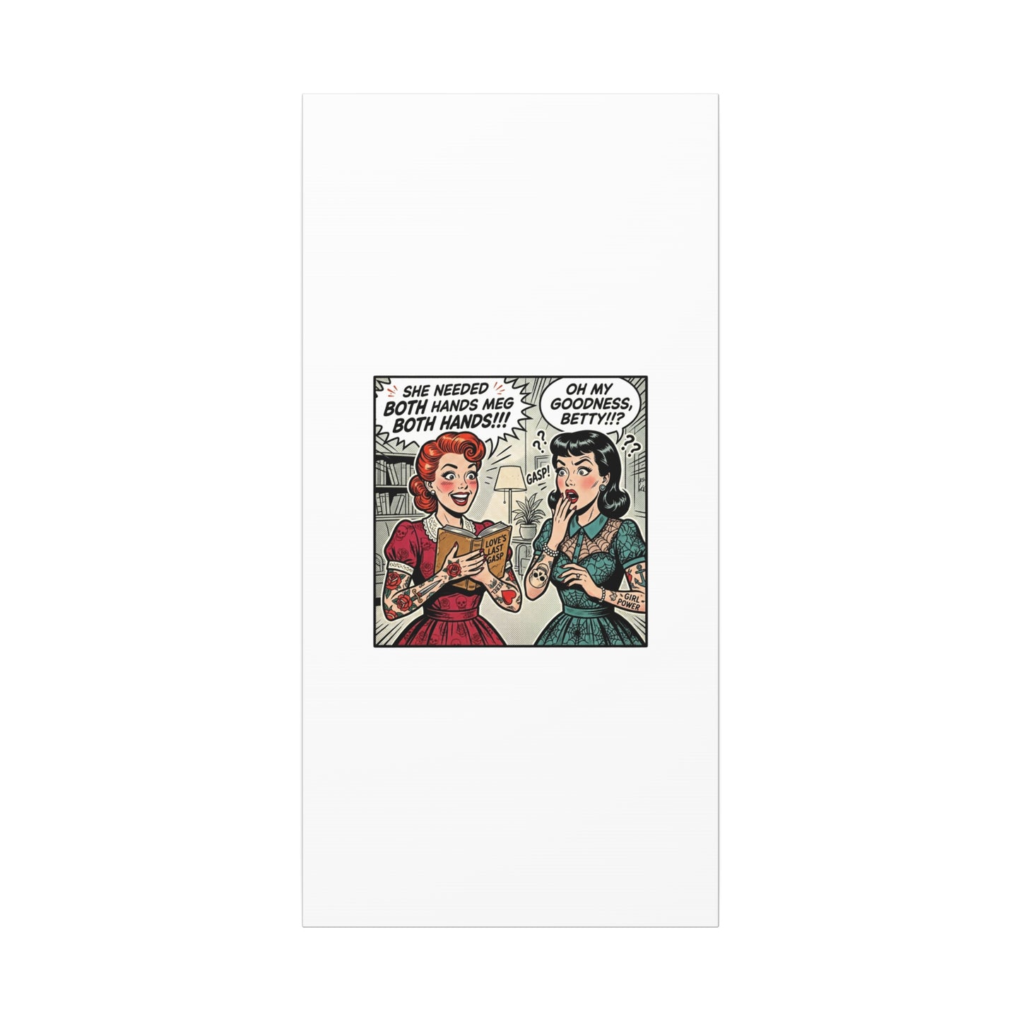 Bookish Comic Panel Matte Canvas | Book Lover, Reading Decor