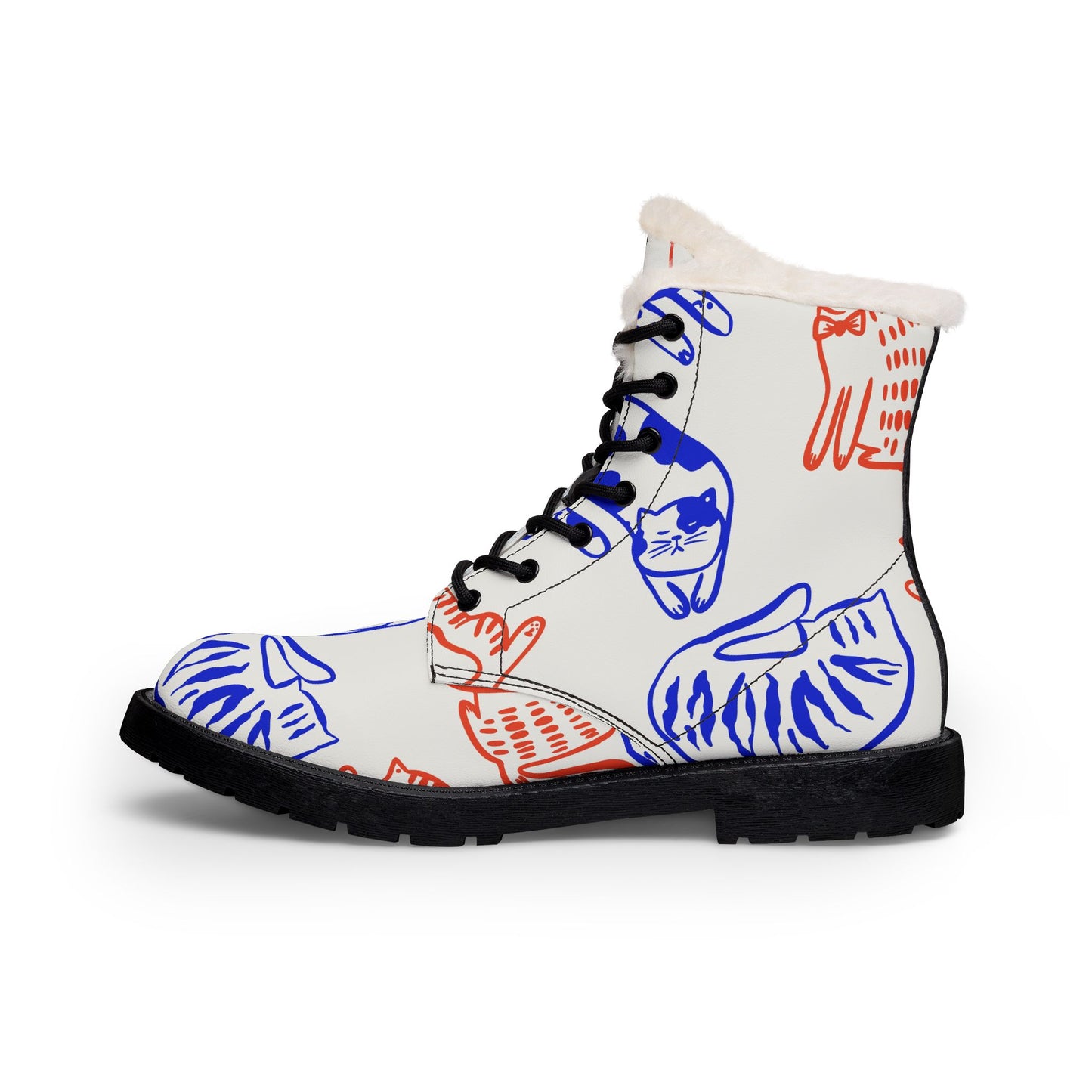 Cat Doodle Boots | Fur Lined Leather Boots