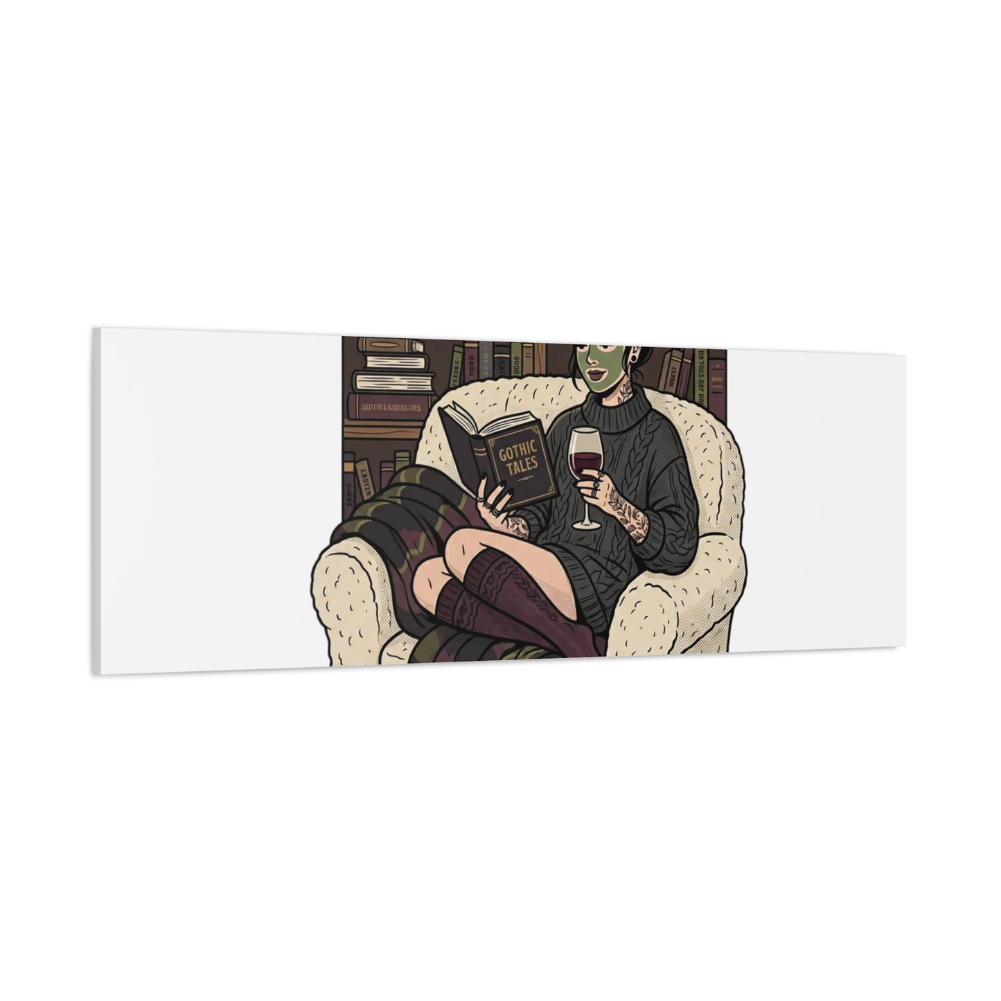 Mommy's Busy Reading Canvas, Book Lover Wall Art | Cozy Reader, Dark Academia