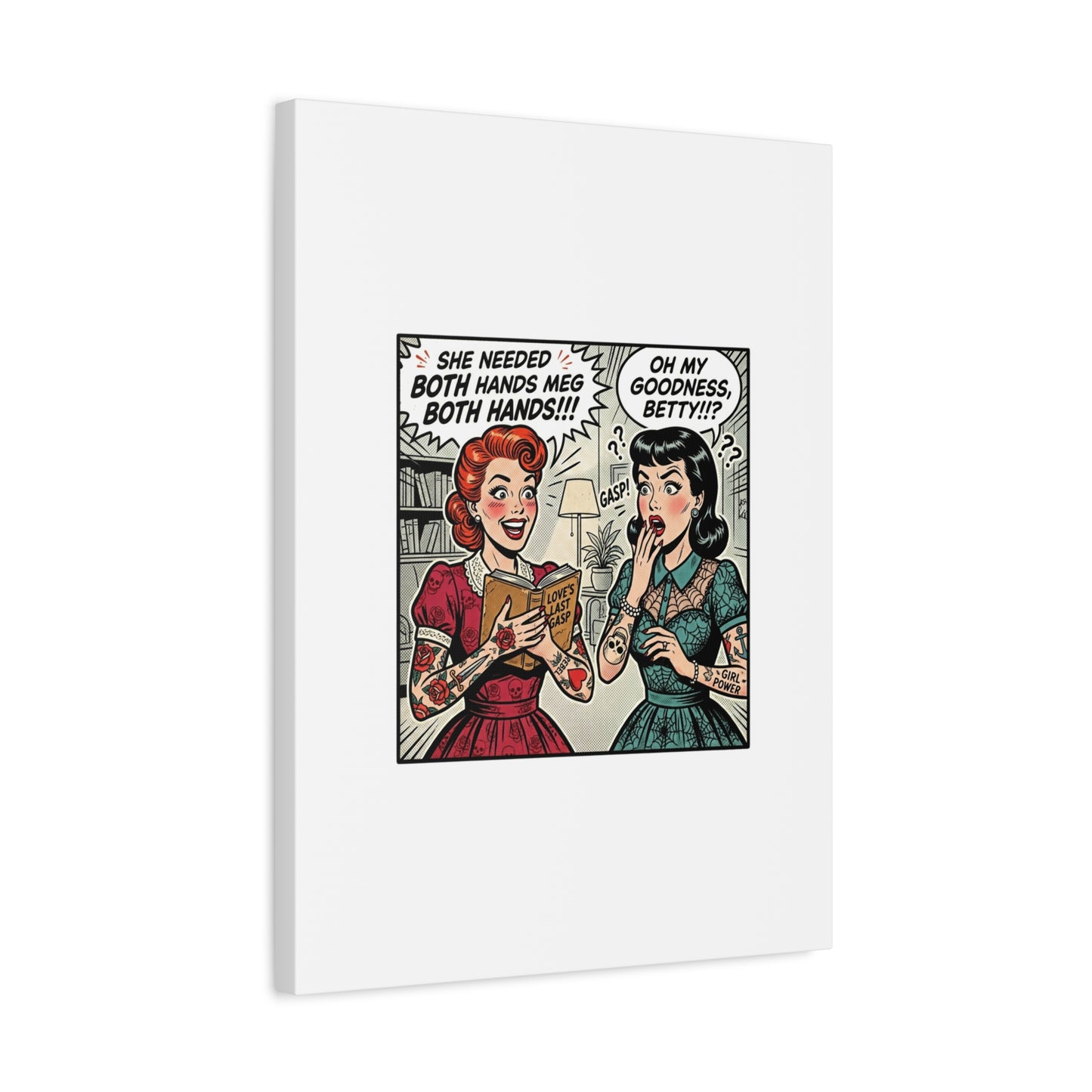 Bookish Comic Panel Matte Canvas | Book Lover, Reading Decor