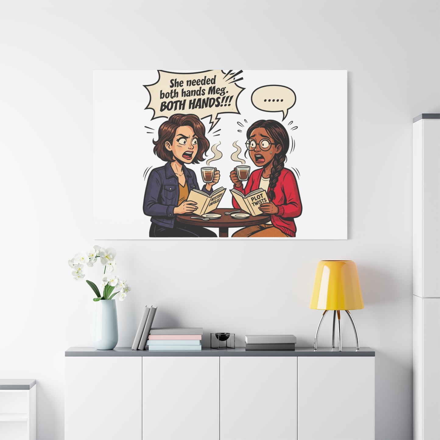 Bookish Comic Quote Canvas | Book Lover decor, Reading Room wall art