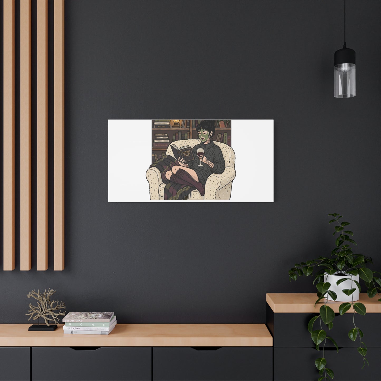 Mommy's Busy Reading Canvas, Book Lover Wall Art | Cozy Reader, Dark Academia