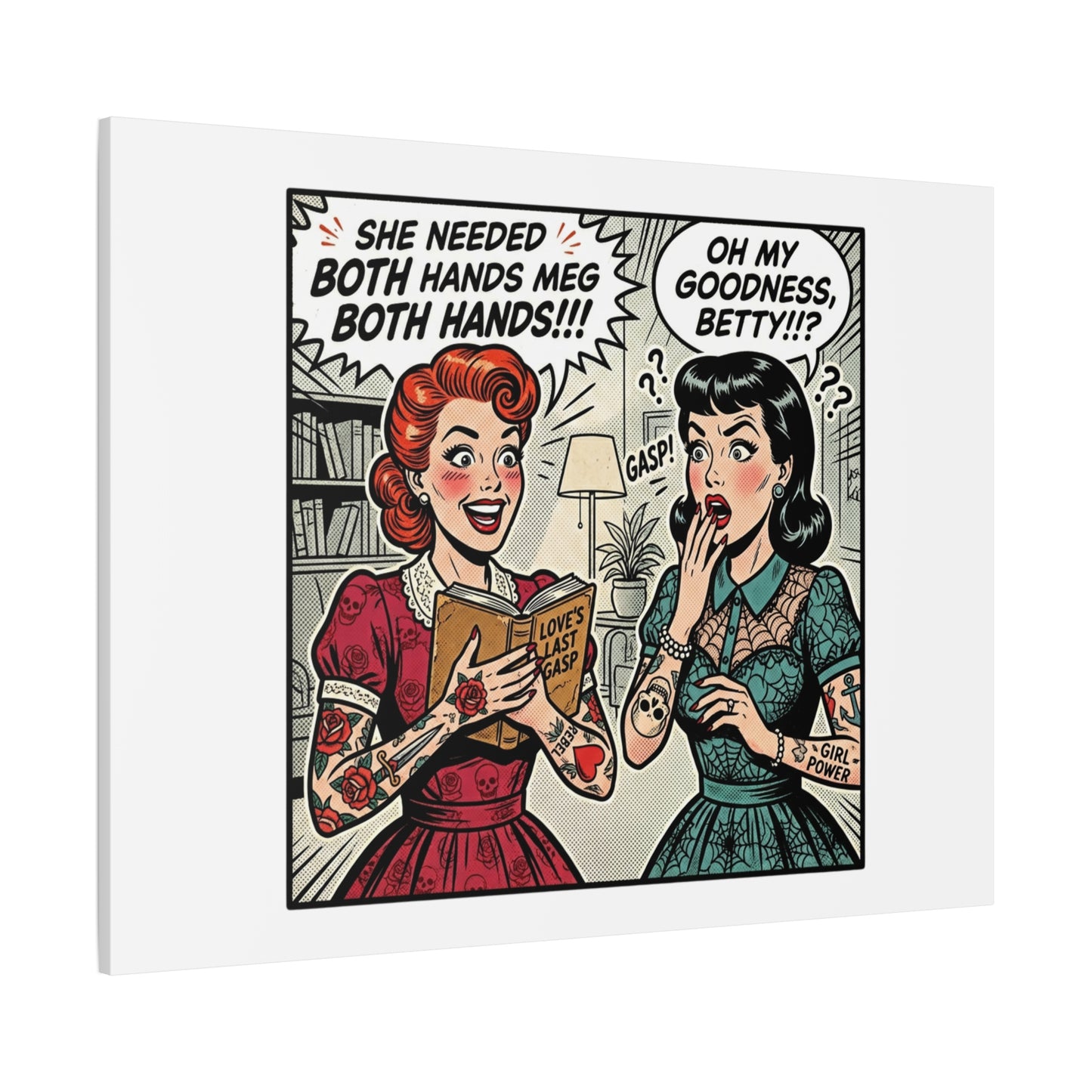 Bookish Comic Panel Matte Canvas | Book Lover, Reading Decor