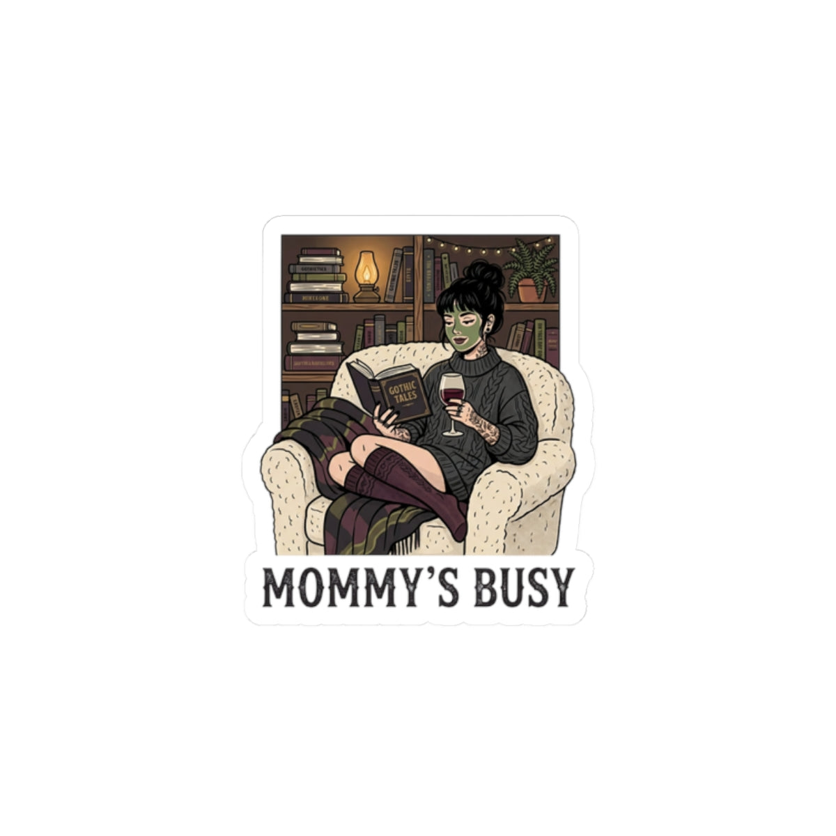 Mommy's Busy reading sticker | Book Lover, cozy reader, dark academia
