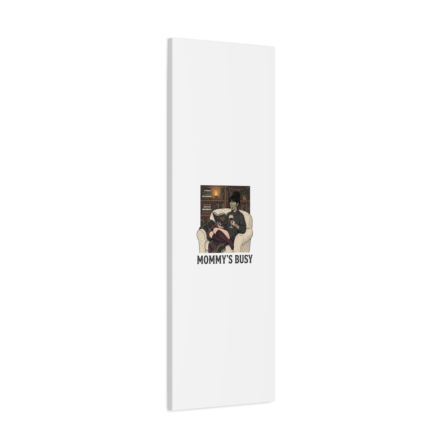 Mommy's Busy Reading Canvas, Book Lover Wall Art | Cozy Reader, Dark Academia