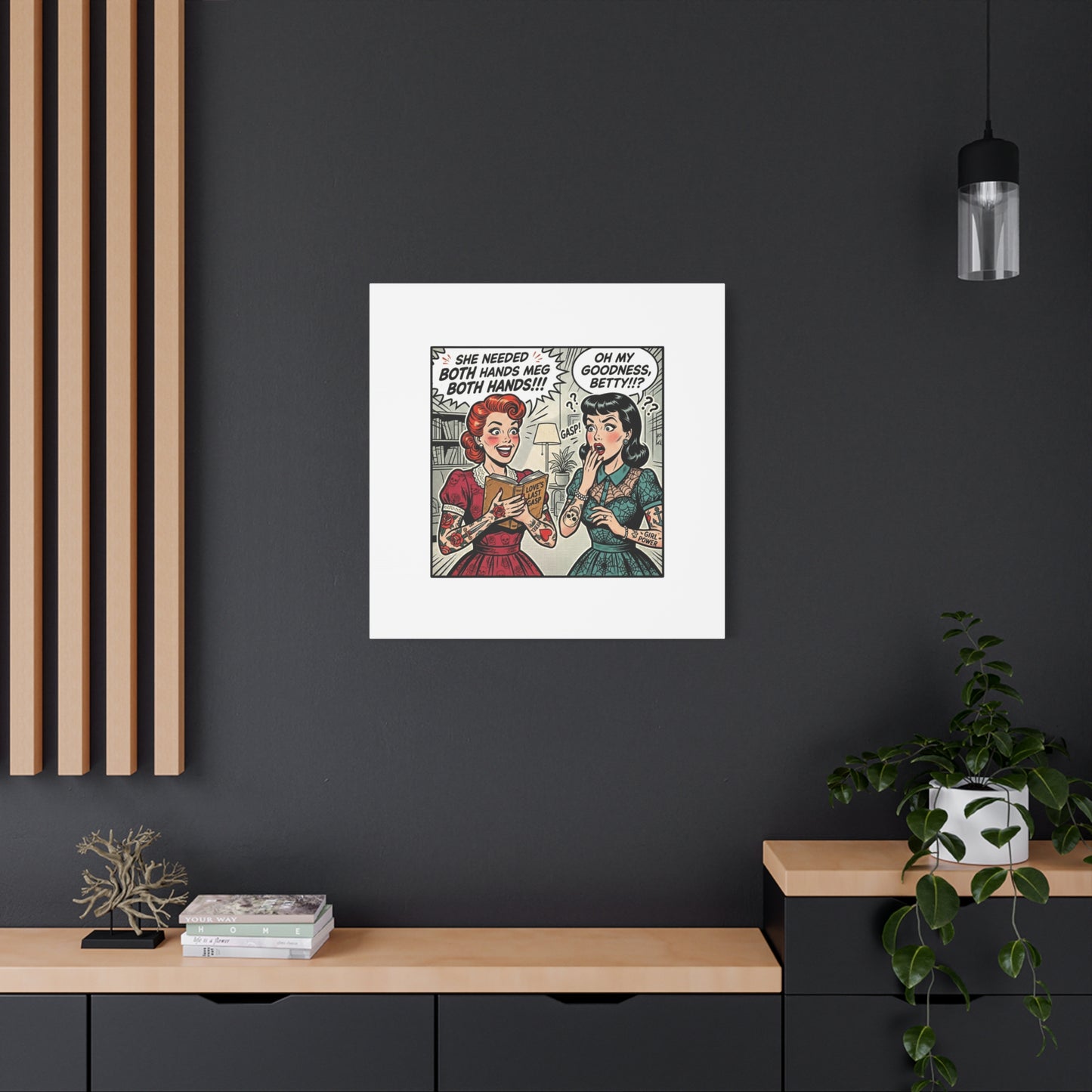 Bookish Comic Panel Matte Canvas | Book Lover, Reading Decor