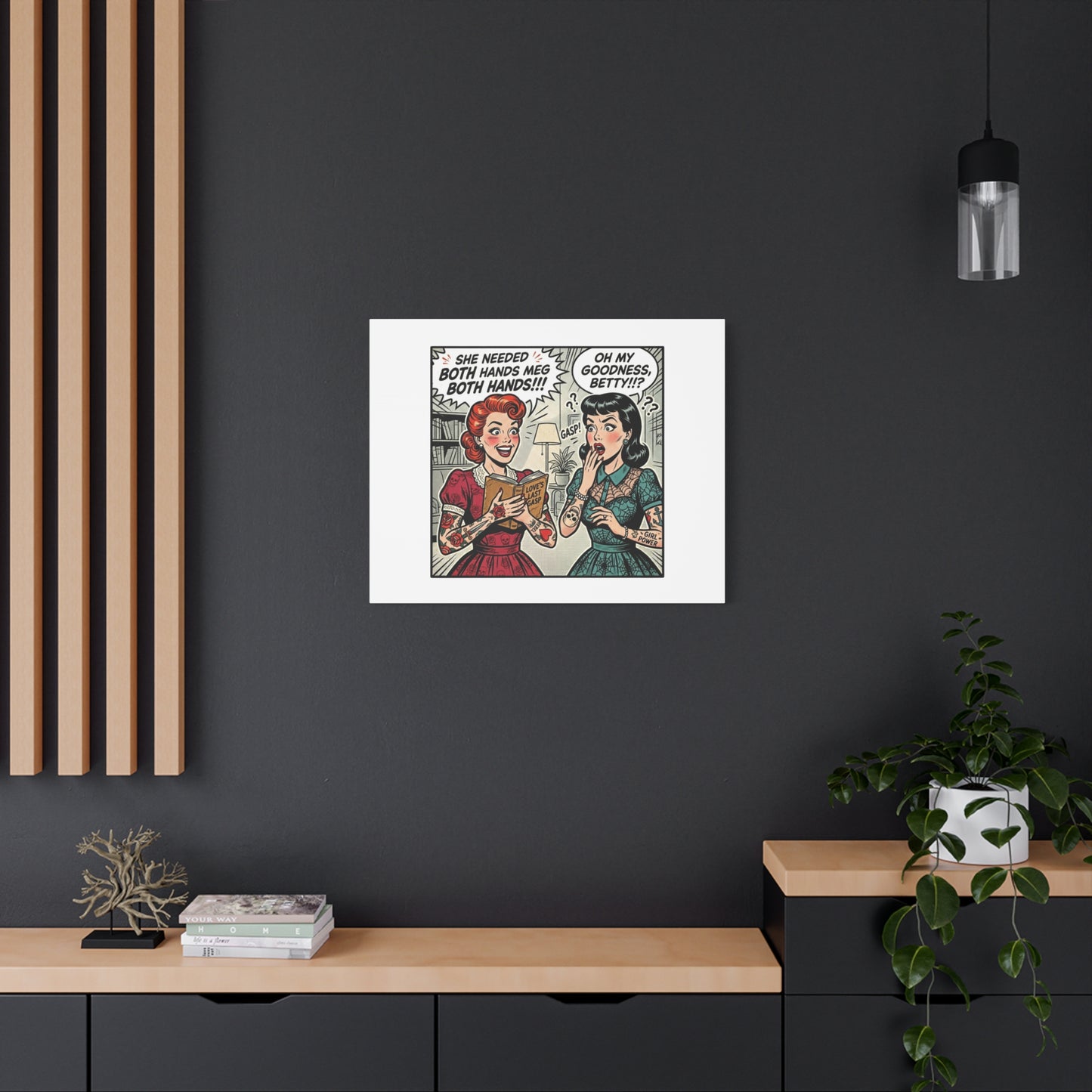 Bookish Comic Panel Matte Canvas | Book Lover, Reading Decor