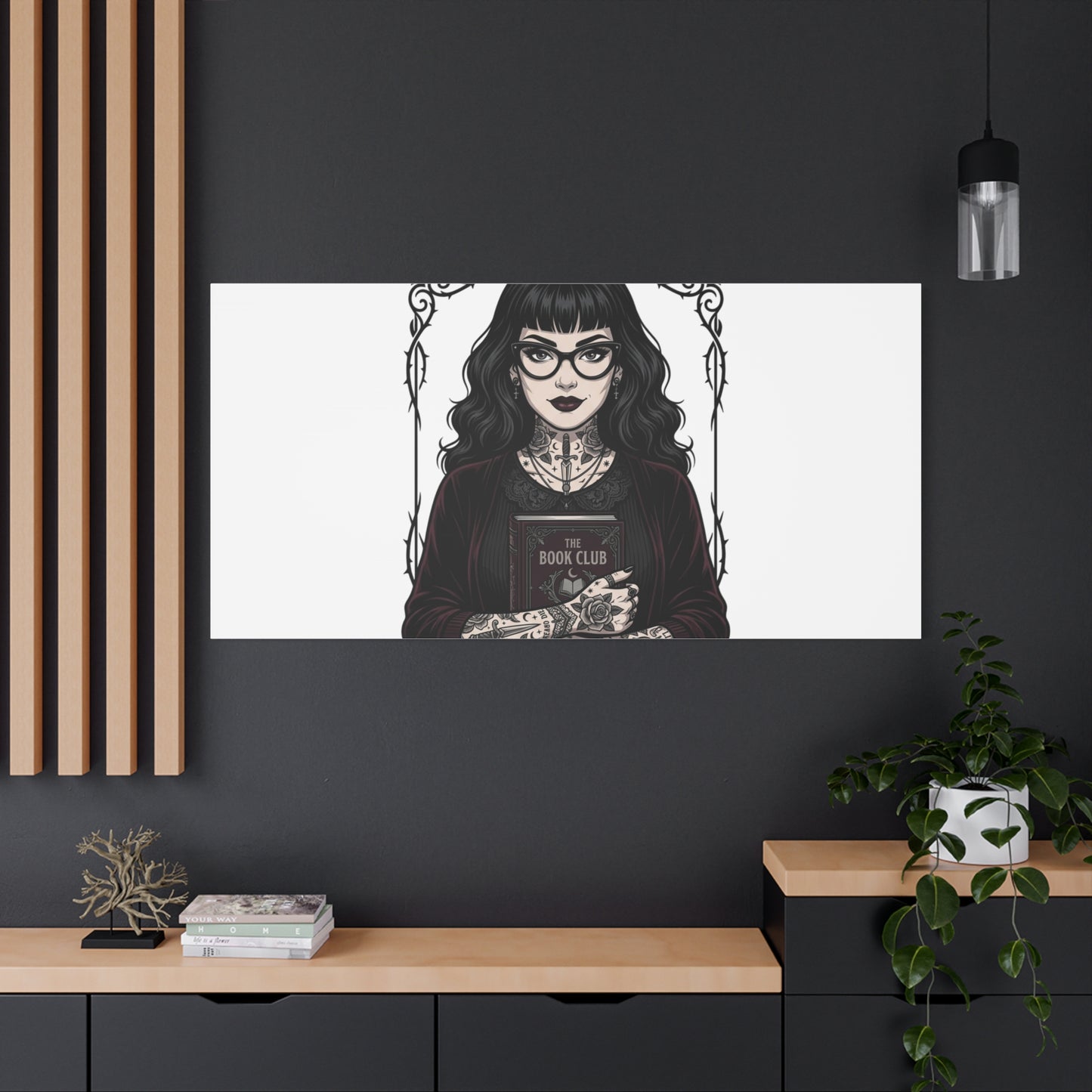 Book Club Rule Canvas | Book Lover, Dark Academia Reading Decor