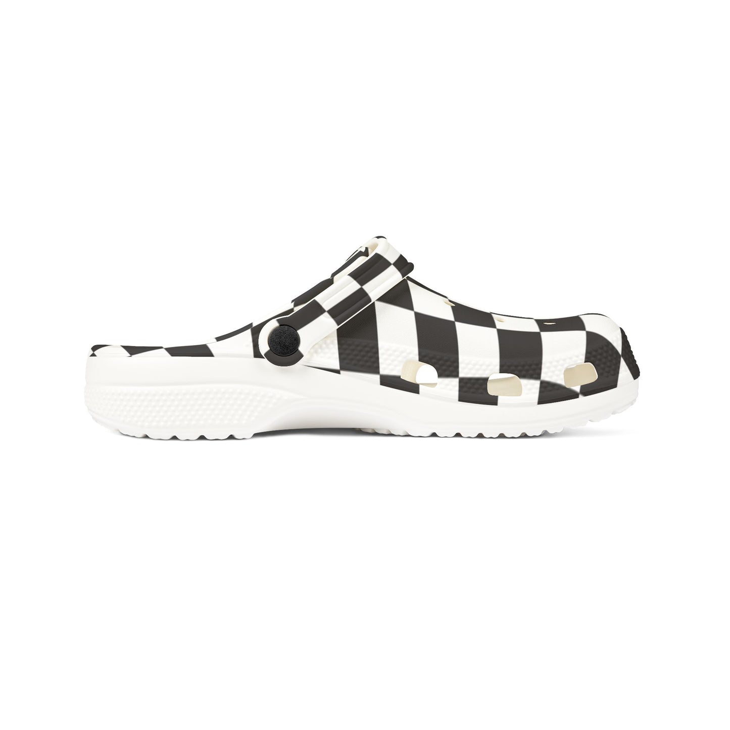 Unisex Checkerboard EVA Clogs - Black & White Slip-On Foam Shoes