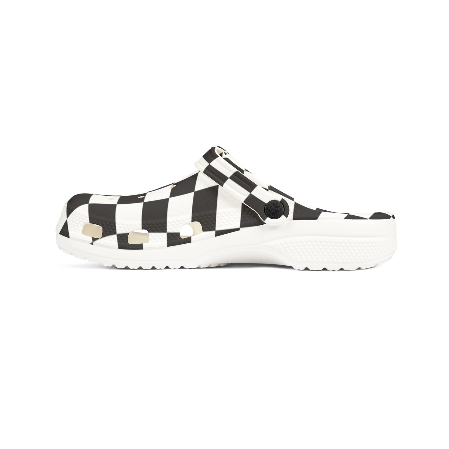 Unisex Checkerboard EVA Clogs - Black & White Slip-On Foam Shoes