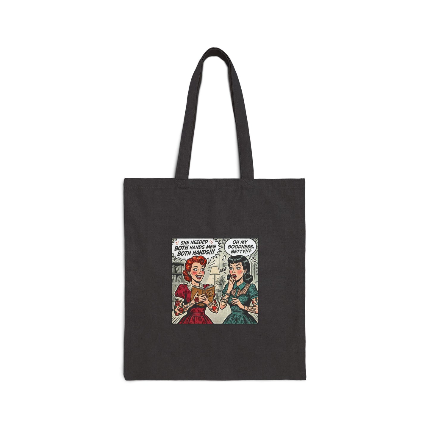 Bookish Comic Panel Tote | Library Tote, Cozy Reader Bag