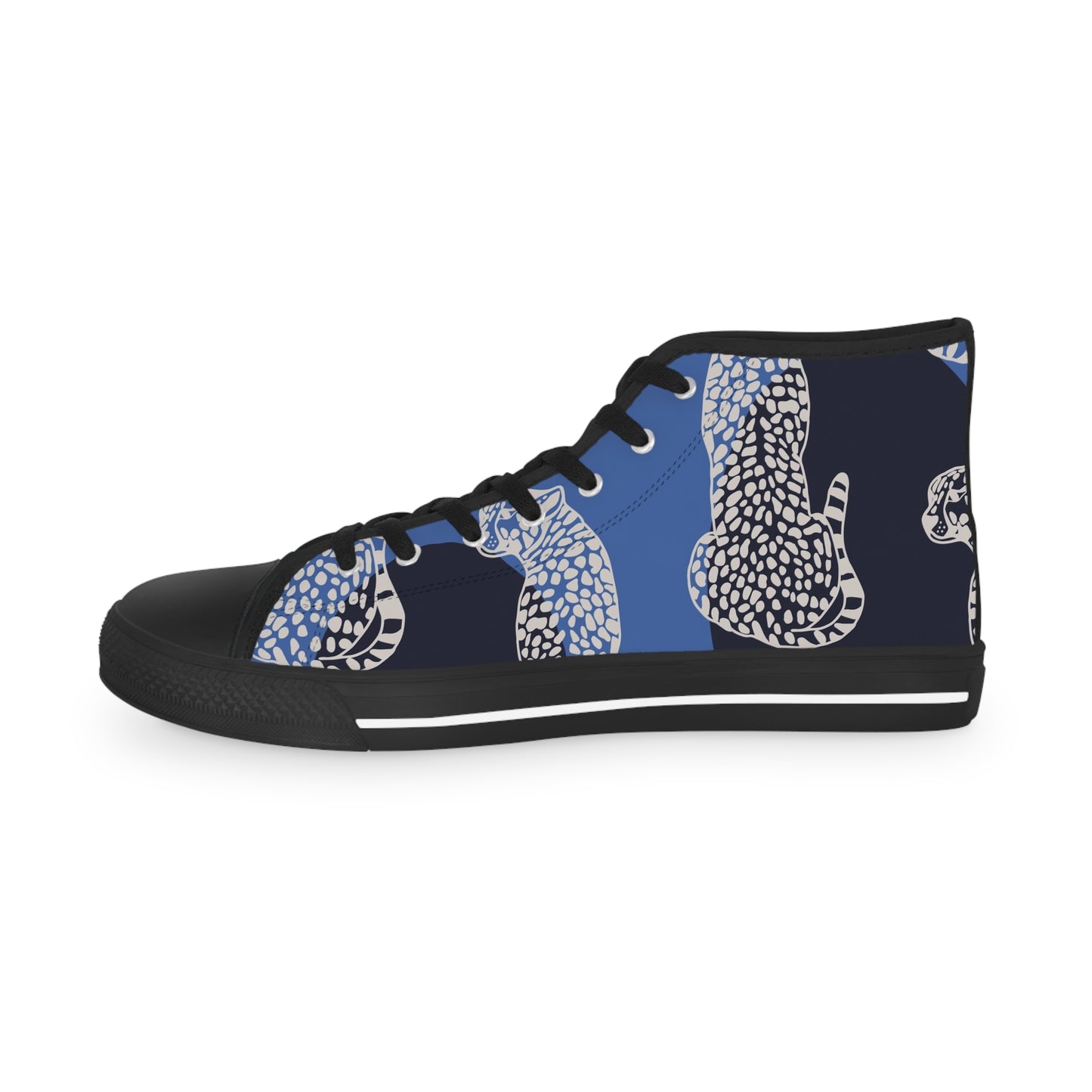 Men's Funky Fella High Top Sneakers — Bold Zebra & Abstract Coral Pattern