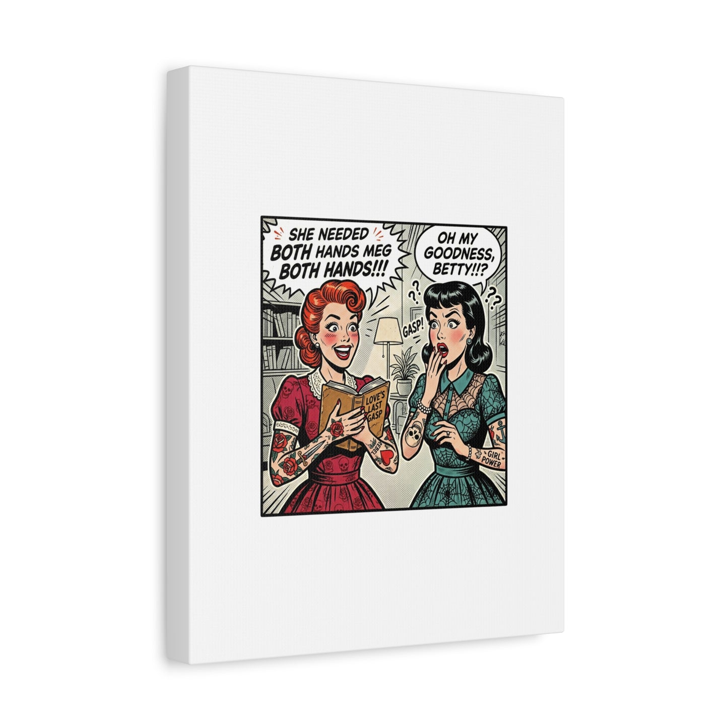 Bookish Comic Panel Matte Canvas | Book Lover, Reading Decor