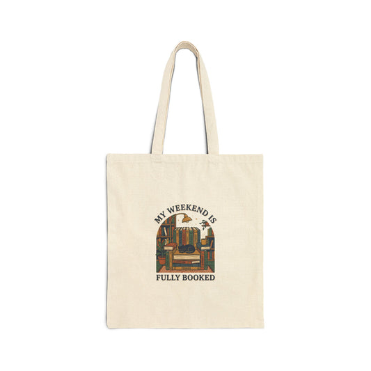 Fully Booked Tote | Library Tote, Book Lover, Cozy Reader Bag