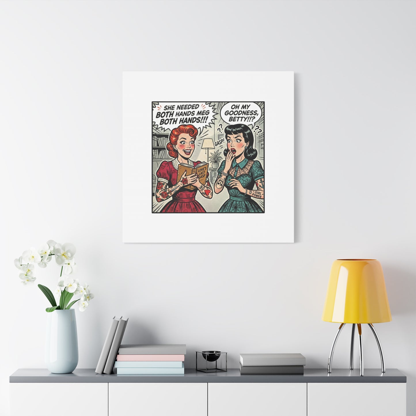 Bookish Comic Panel Matte Canvas | Book Lover, Reading Decor