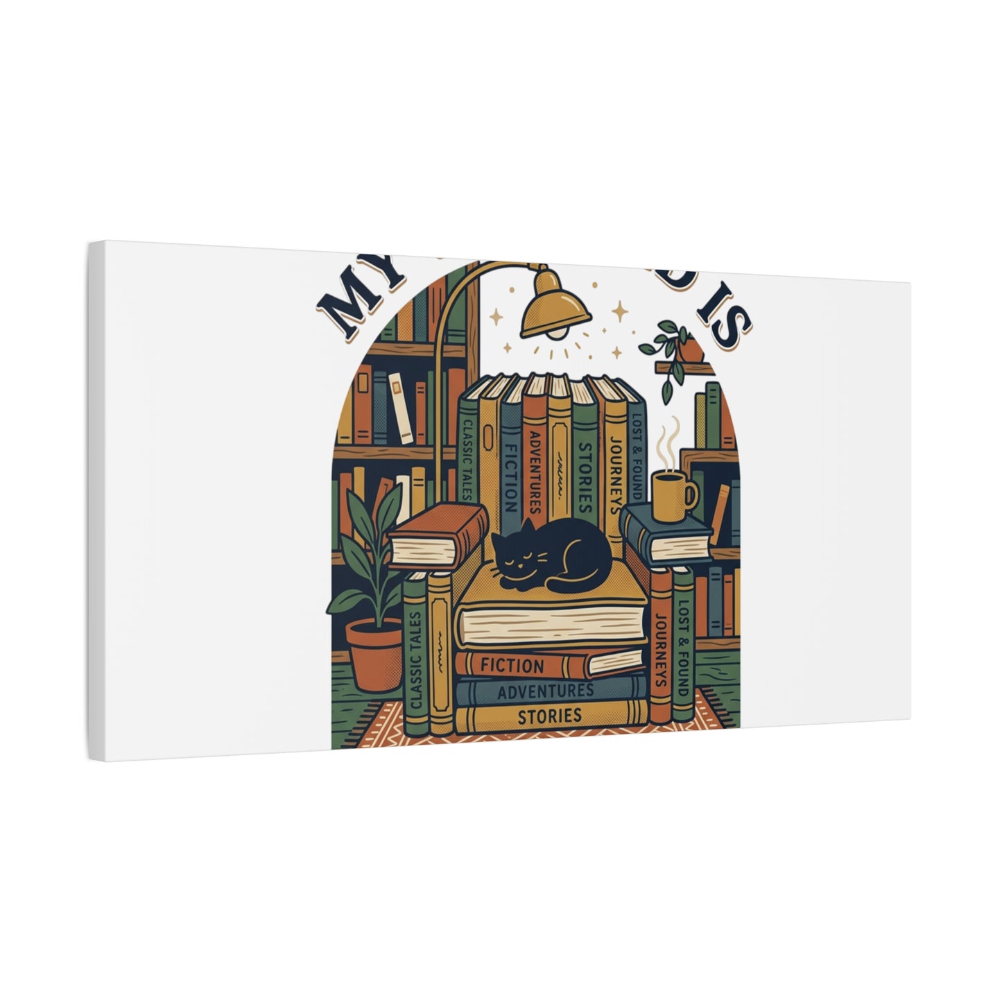 My Weekend Is Fully Booked Canvas | Book Lover, Cozy Reader Art