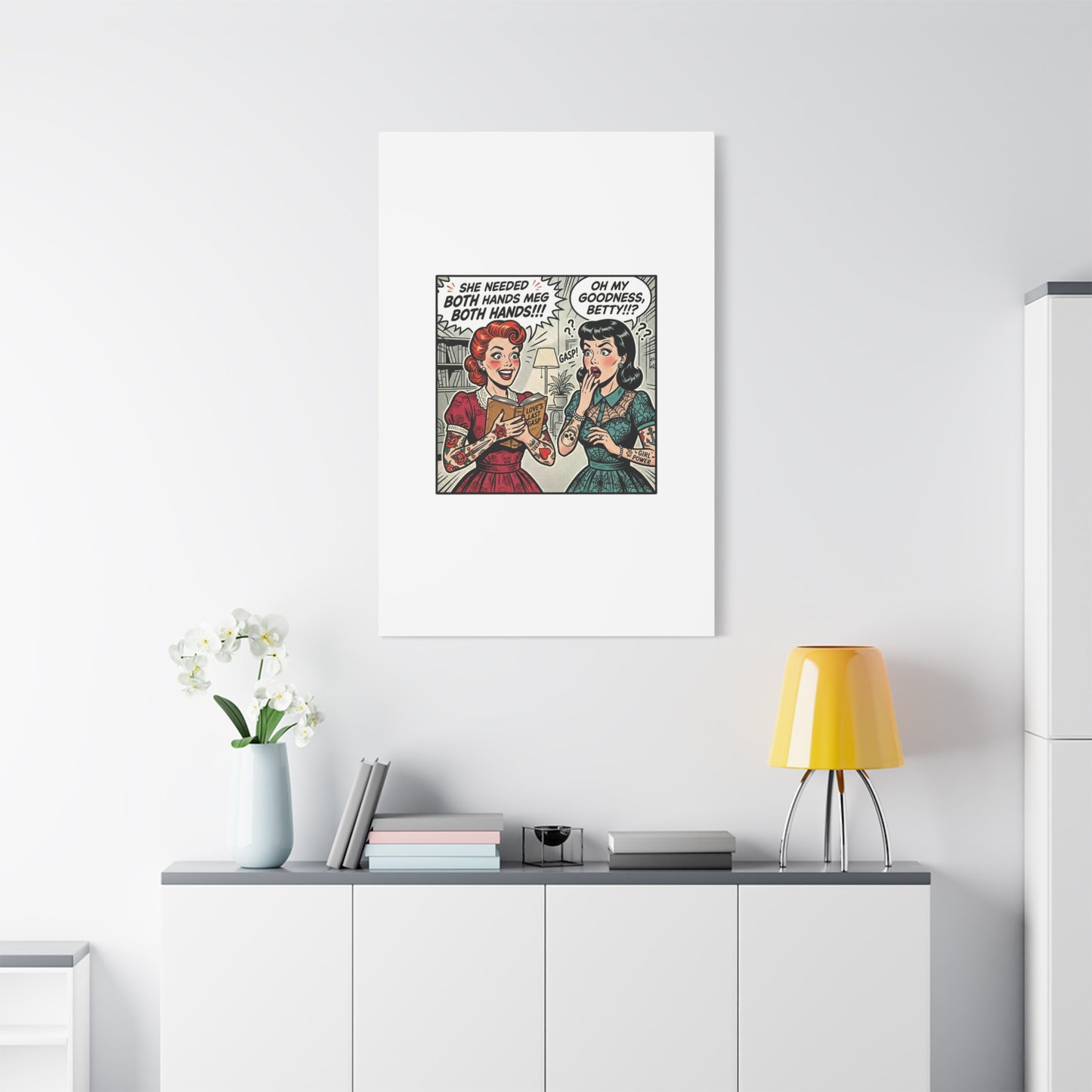 Bookish Comic Panel Matte Canvas | Book Lover, Reading Decor