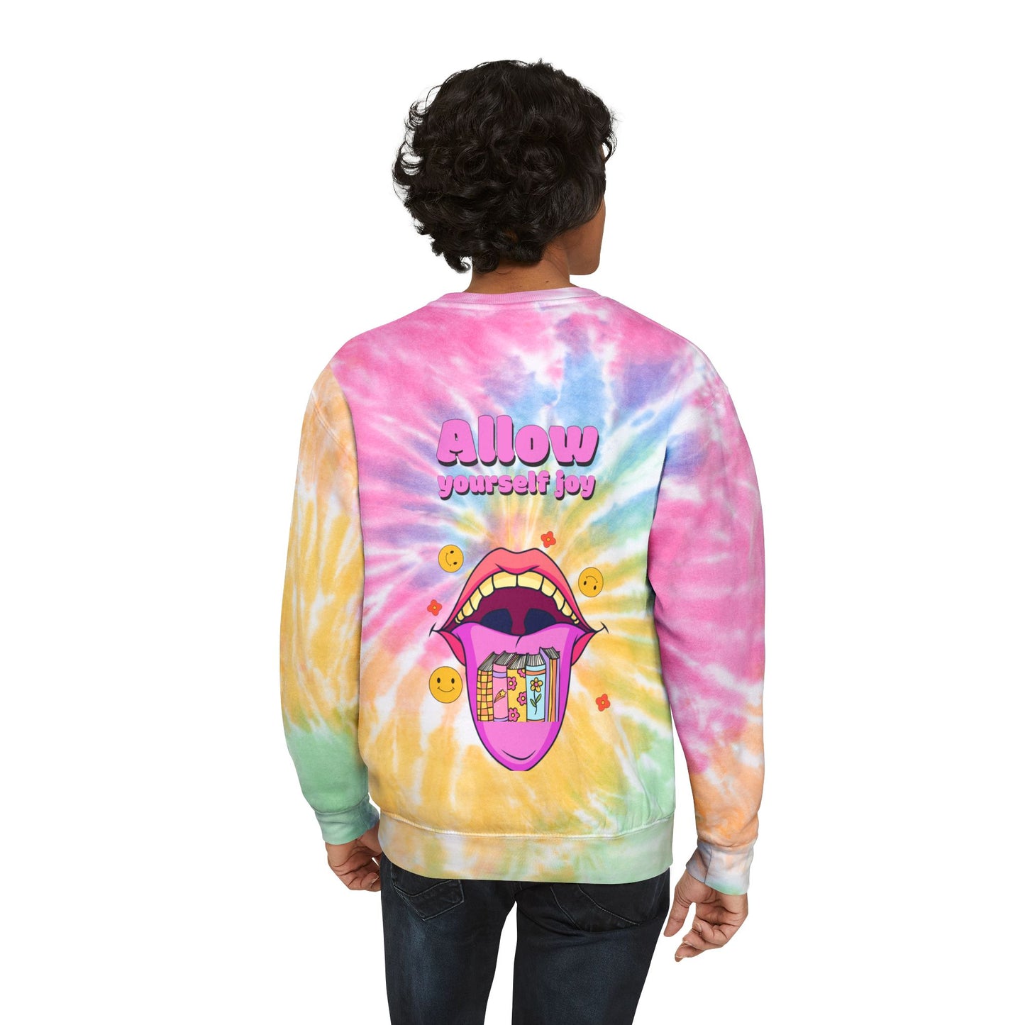 Unisex Allow Yourself Joy graphic Tie-Dye Sweatshirt