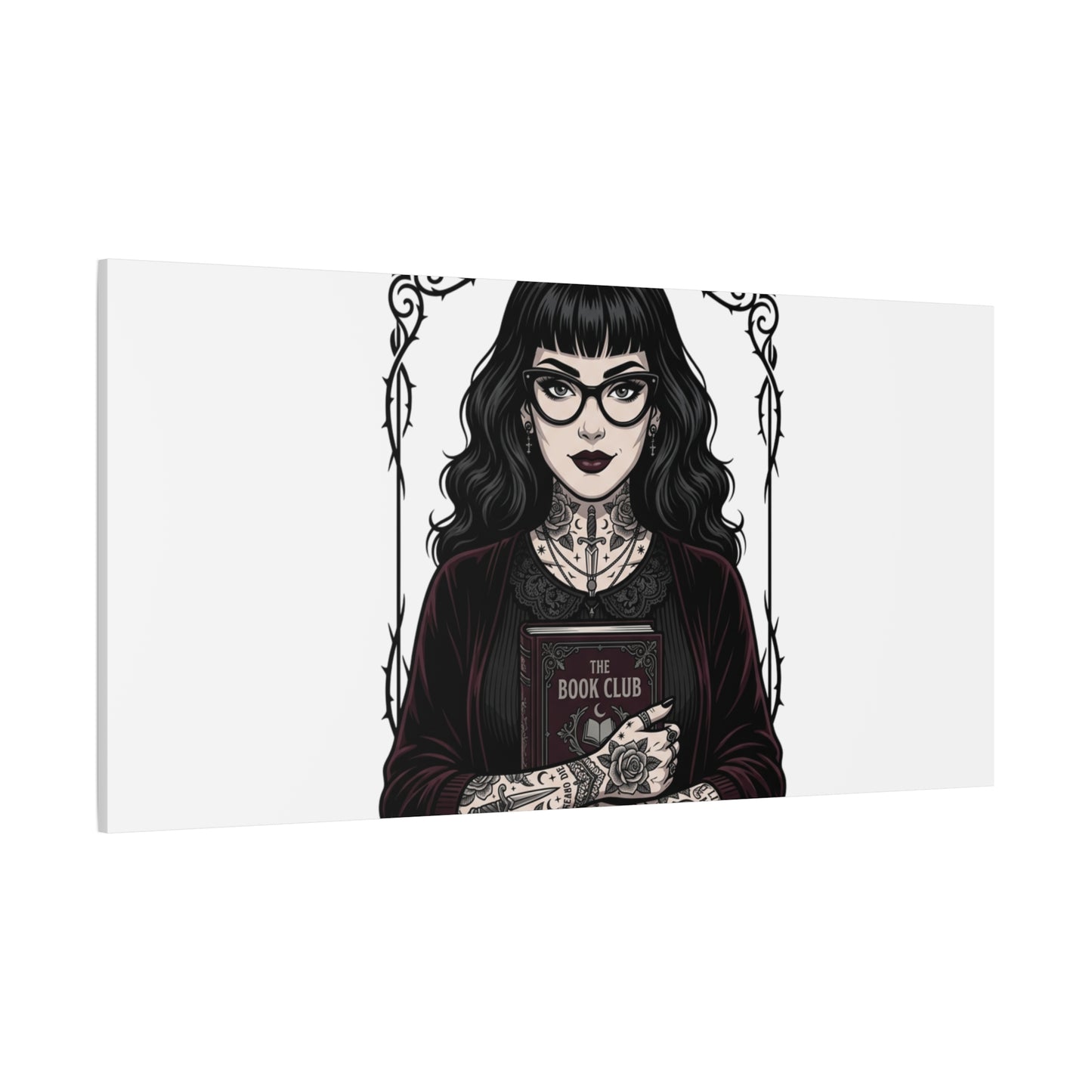 Book Club Rule Canvas | Book Lover, Dark Academia Reading Decor