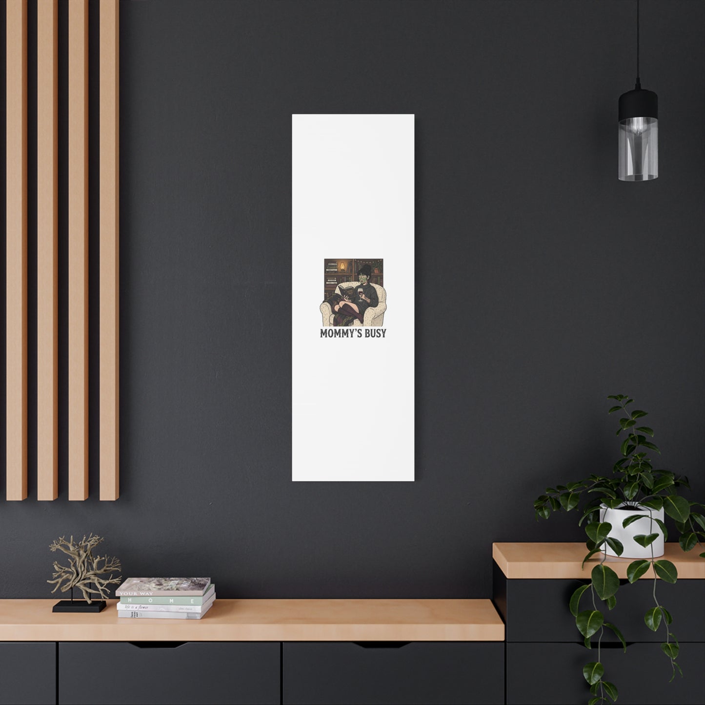 Mommy's Busy Reading Canvas, Book Lover Wall Art | Cozy Reader, Dark Academia