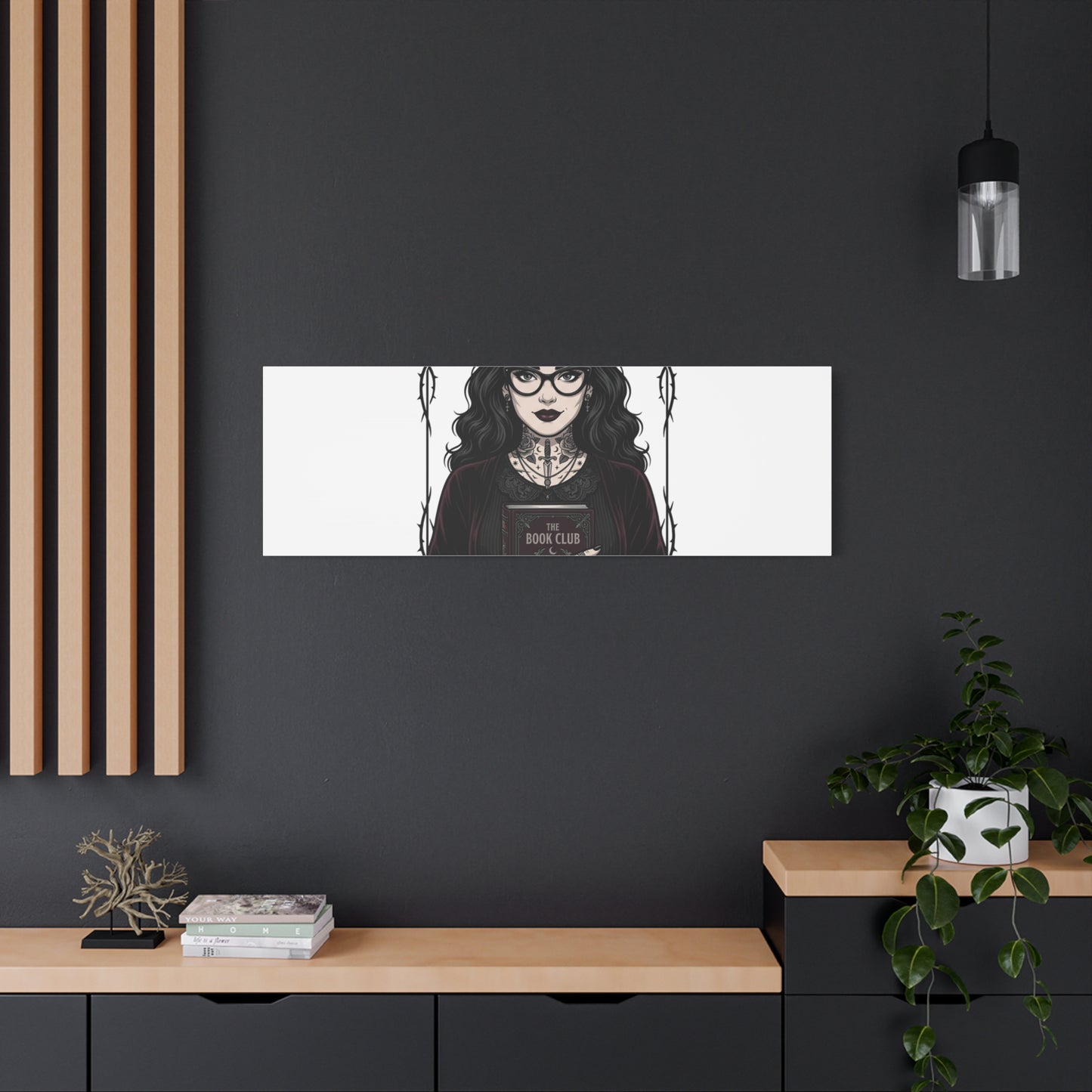 Book Club Rule Canvas | Book Lover, Dark Academia Reading Decor