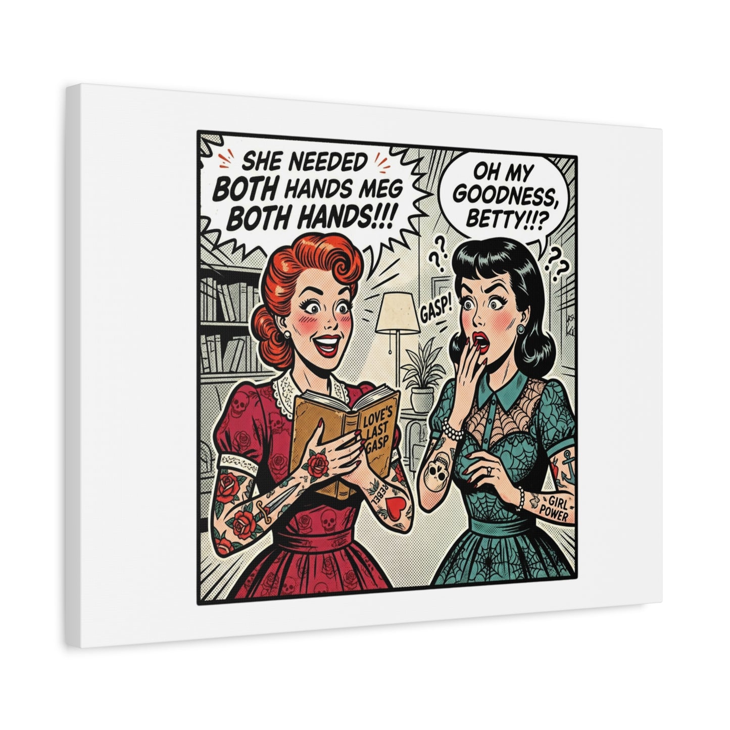 Bookish Comic Panel Matte Canvas | Book Lover, Reading Decor