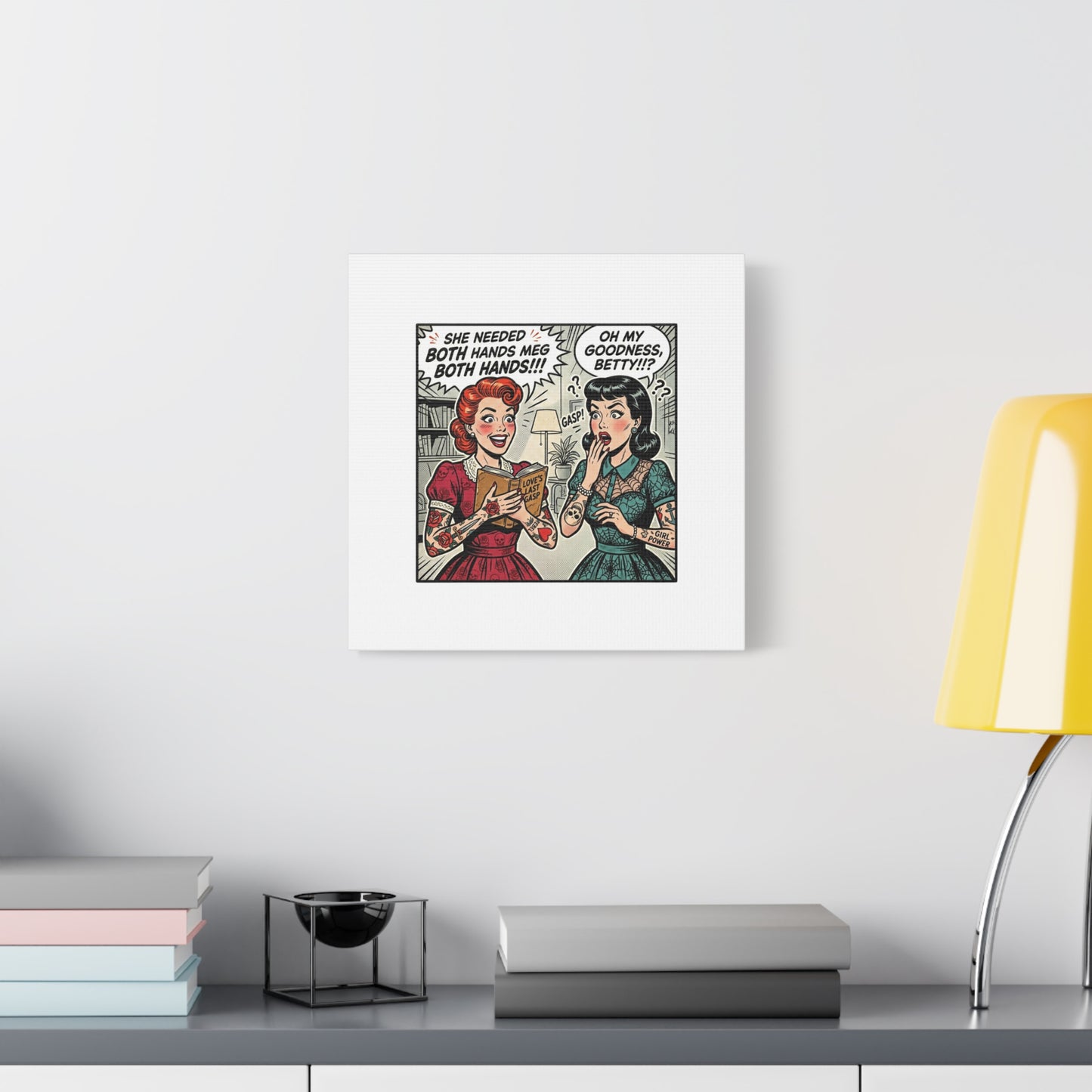 Bookish Comic Panel Matte Canvas | Book Lover, Reading Decor