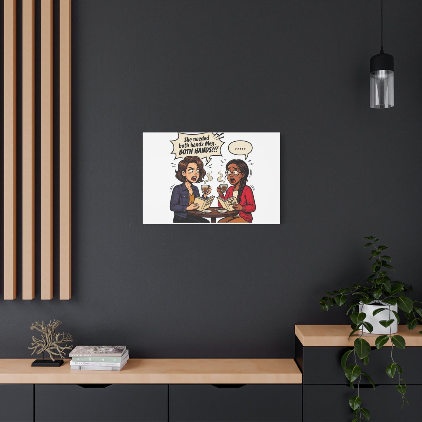 Bookish Comic Quote Canvas | Book Lover decor, Reading Room wall art